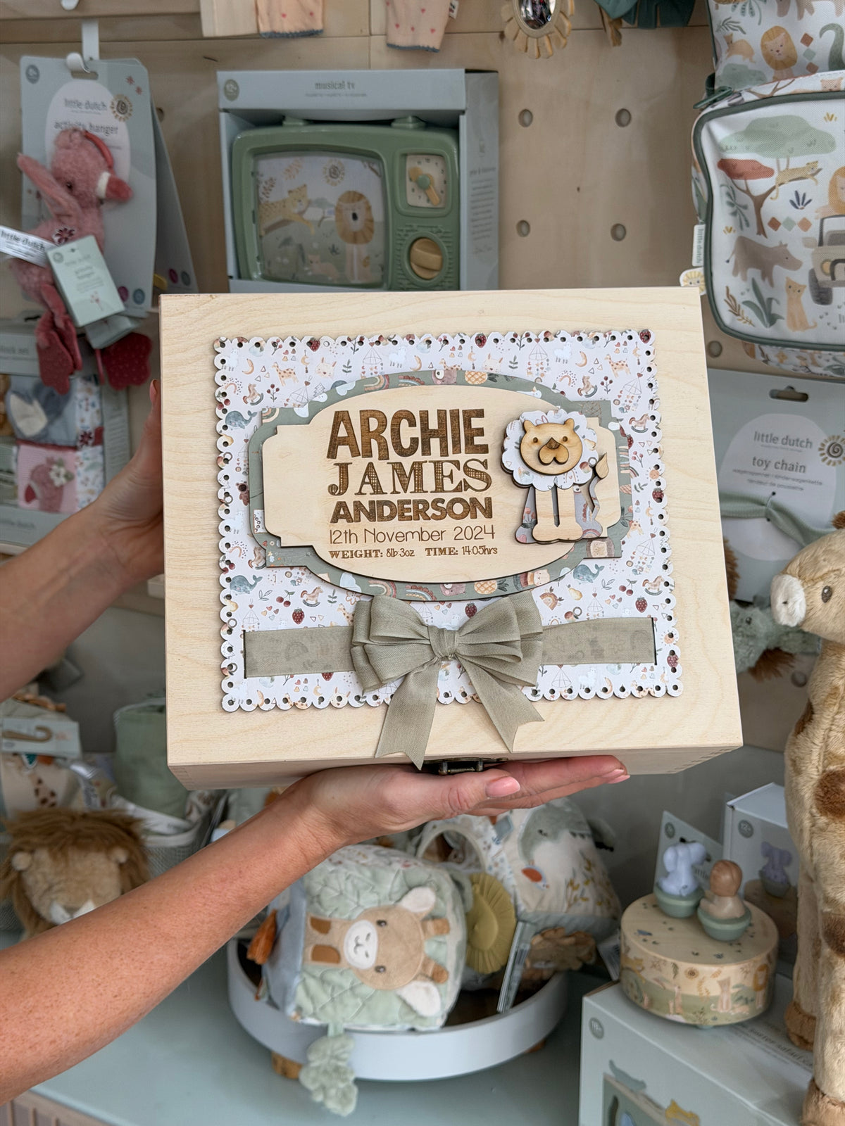 Neutral Baby Memory Box – Personalised Wooden Keepsake Box