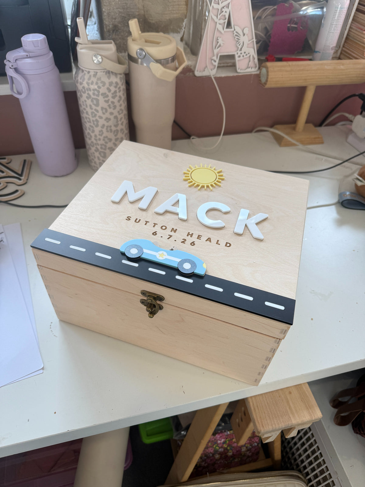 Personalised Wooden Racing Car Keepsake Box