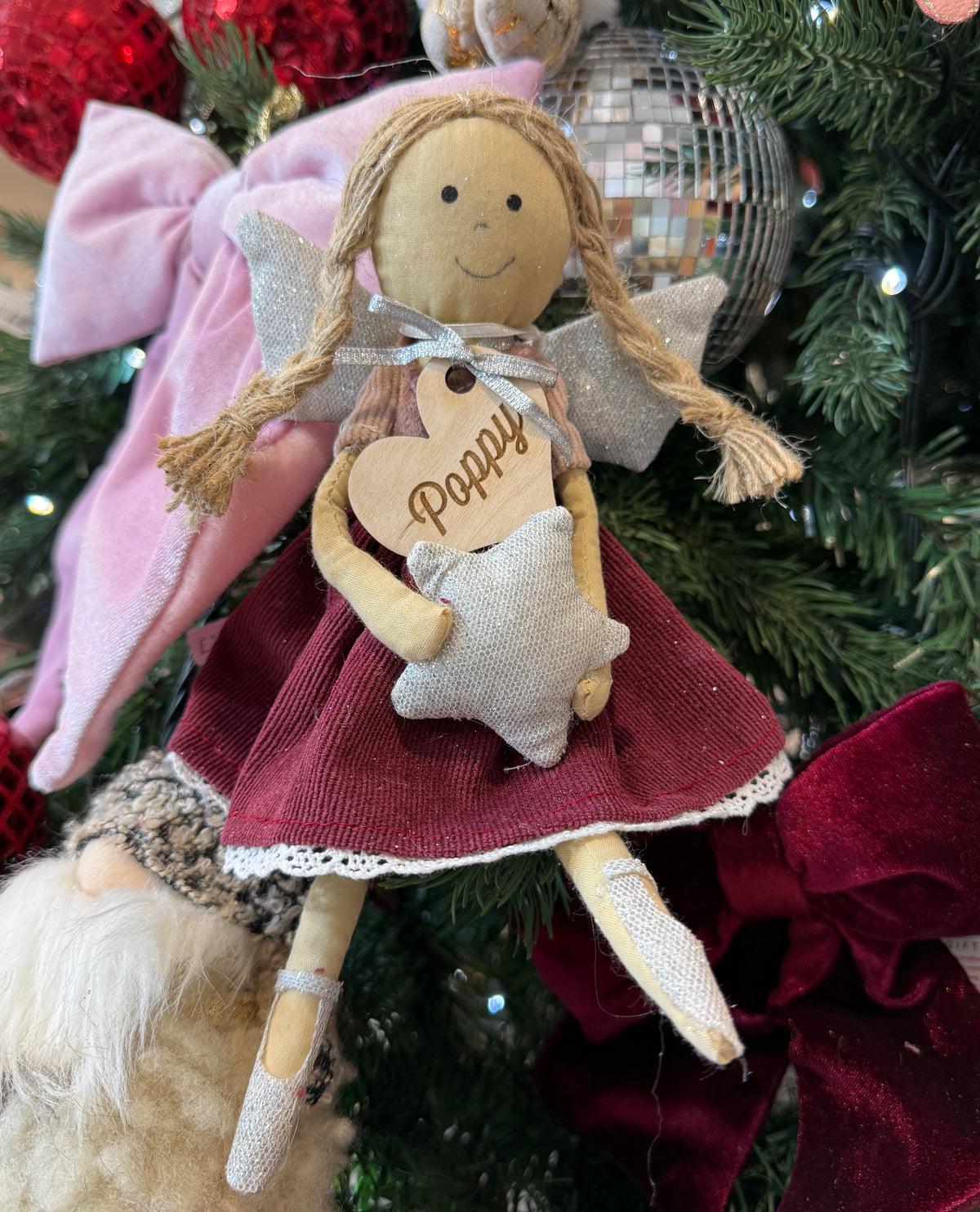 Personalised Sitting Christmas Fairy Doll Decoration