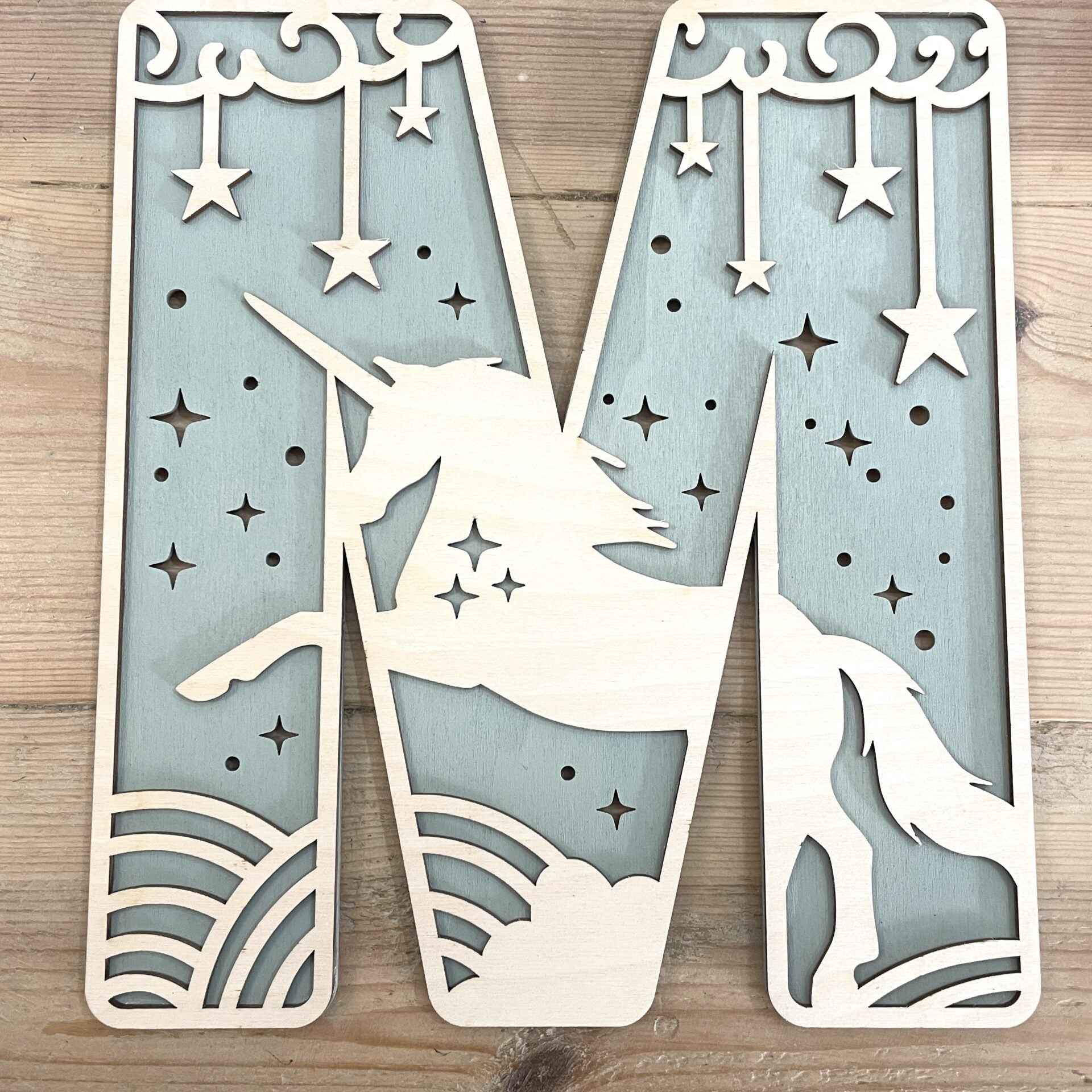 Personalised Unicorn Wooden Wall Letters – Nursery & Bedroom Decor