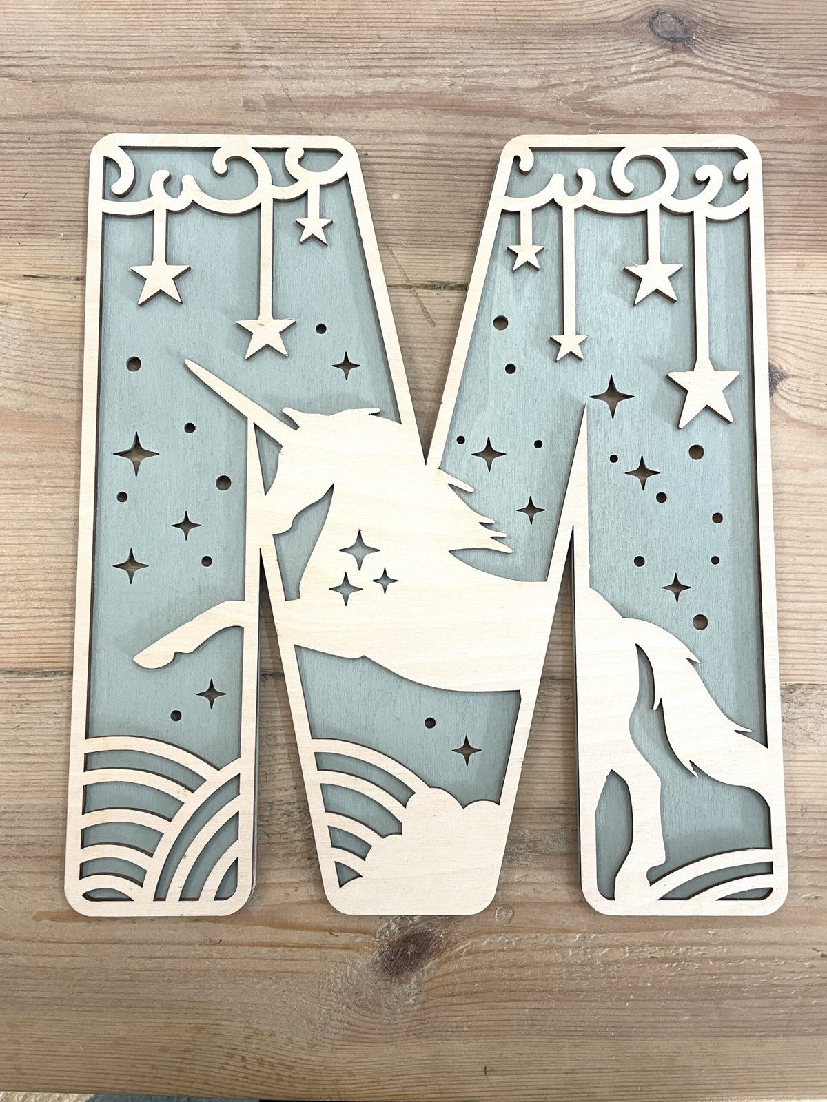 Personalised Unicorn Wooden Wall Letters – Nursery & Bedroom Decor