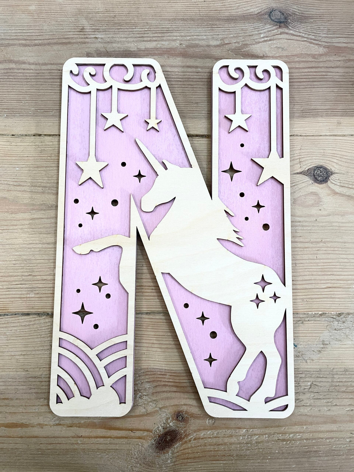 Personalised Unicorn Wooden Wall Letters – Nursery & Bedroom Decor