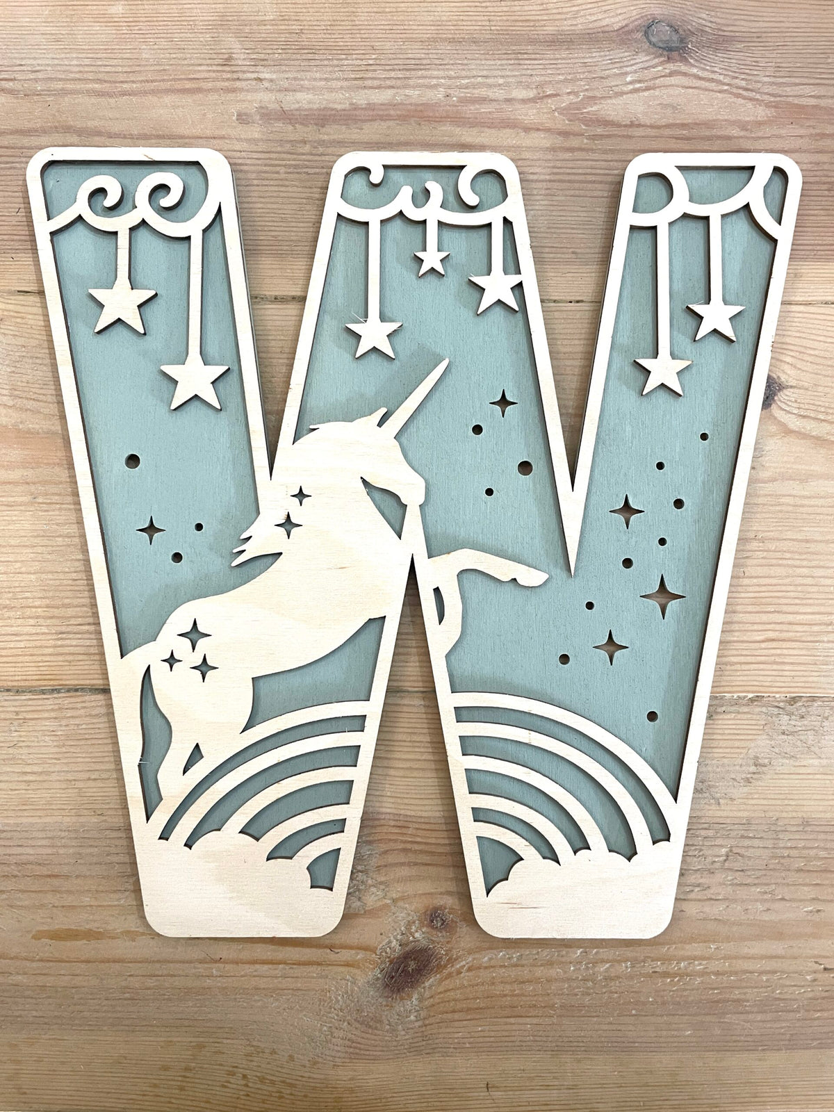 Personalised Unicorn Wooden Wall Letters – Nursery & Bedroom Decor