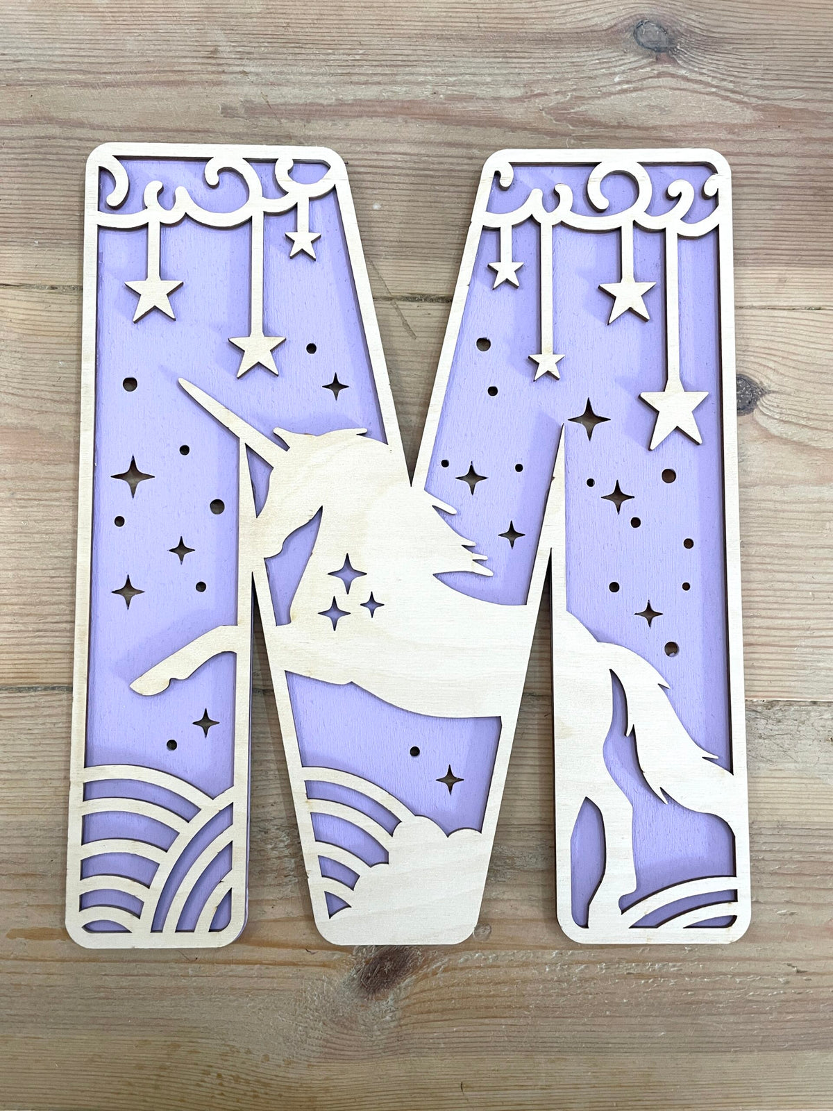Personalised Unicorn Wooden Wall Letters – Nursery & Bedroom Decor