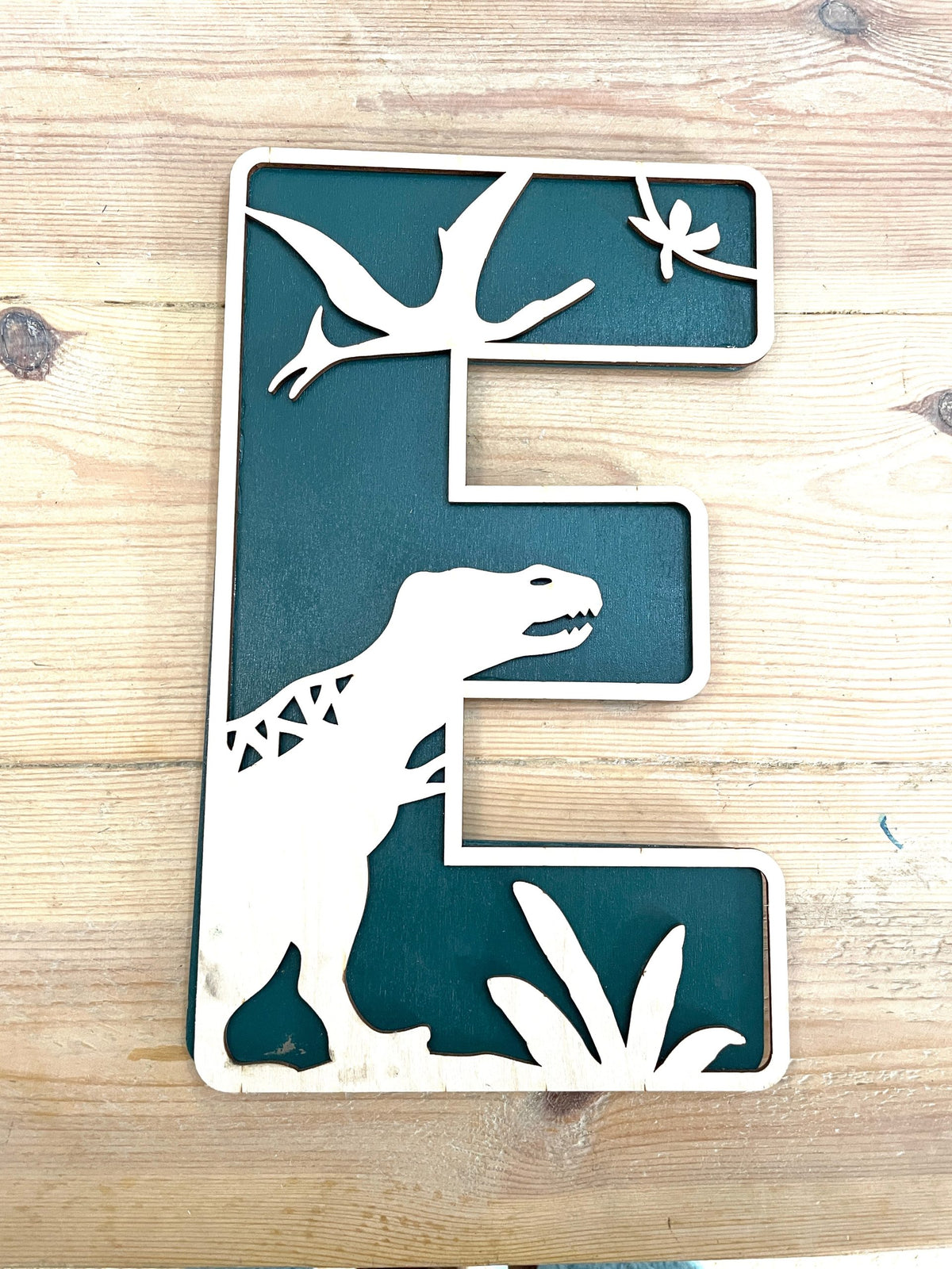 Personalised Dinosaur Wooden Wall Letters – Nursery & Bedroom Decor