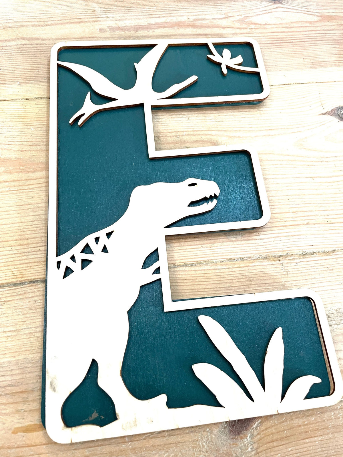 Personalised Dinosaur Wooden Wall Letters – Nursery & Bedroom Decor