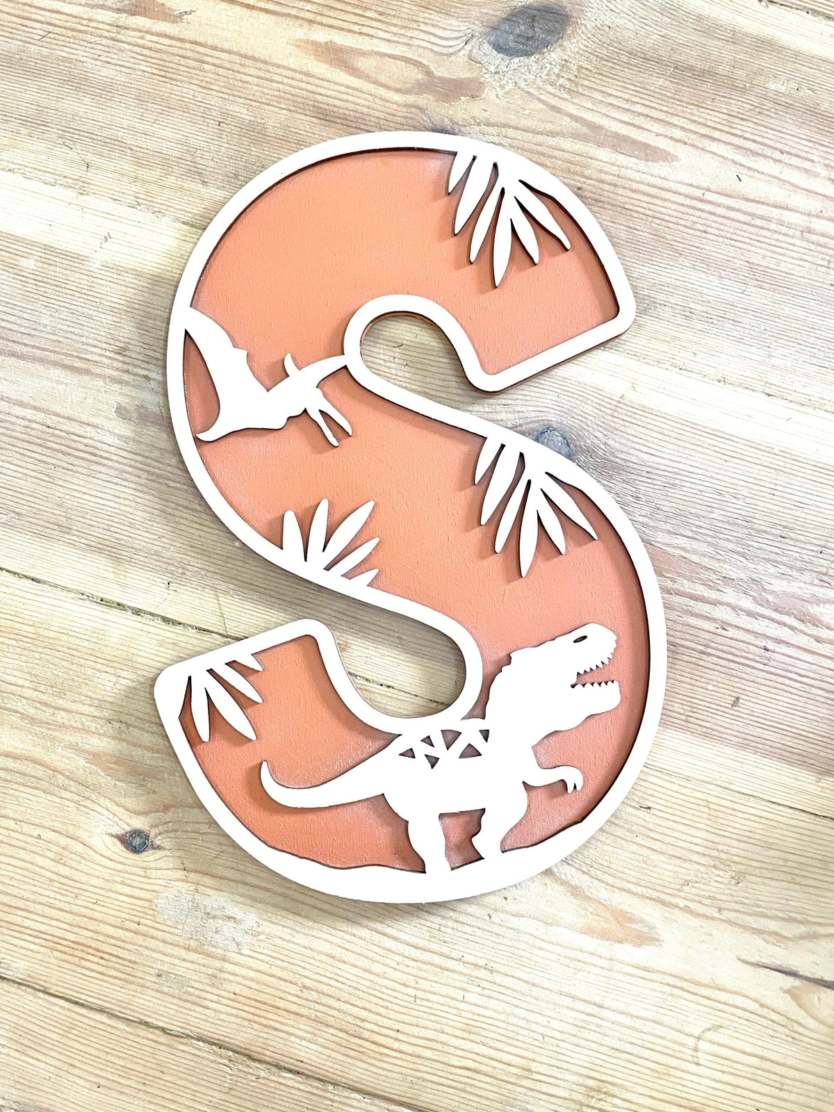 Personalised Dinosaur Wooden Wall Letters – Nursery & Bedroom Decor