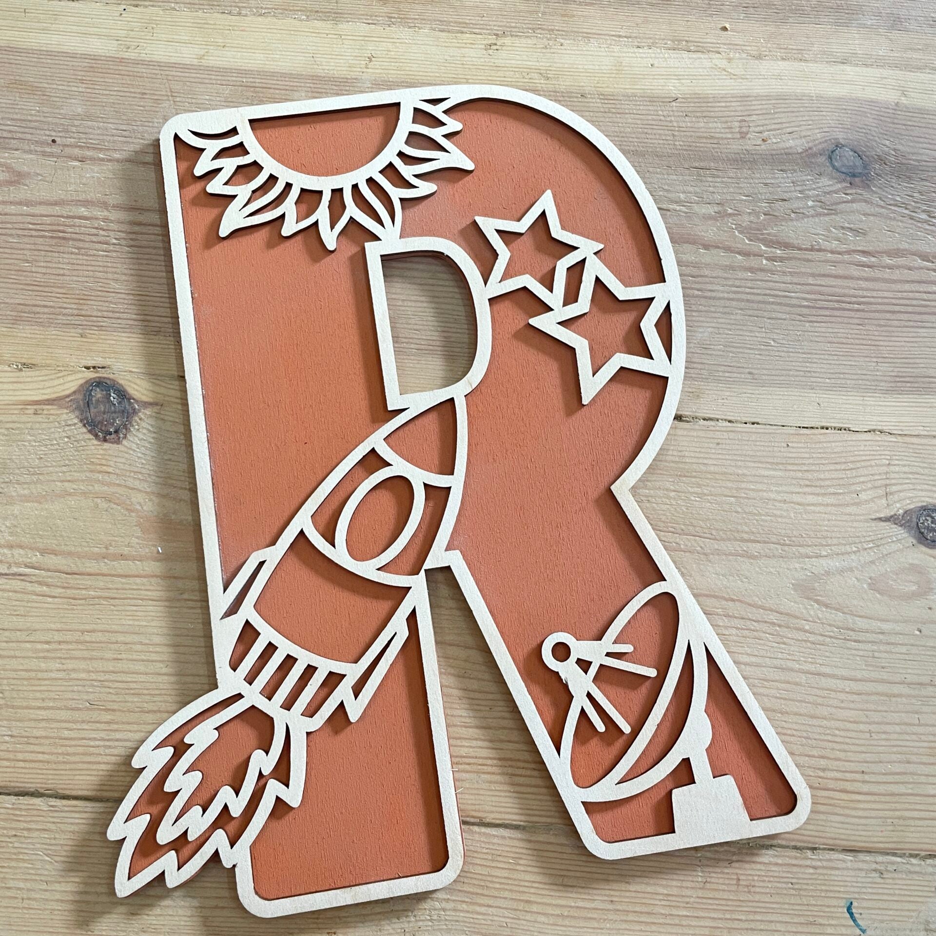 Personalised Space Wooden Wall Letters – Nursery & Bedroom Decor