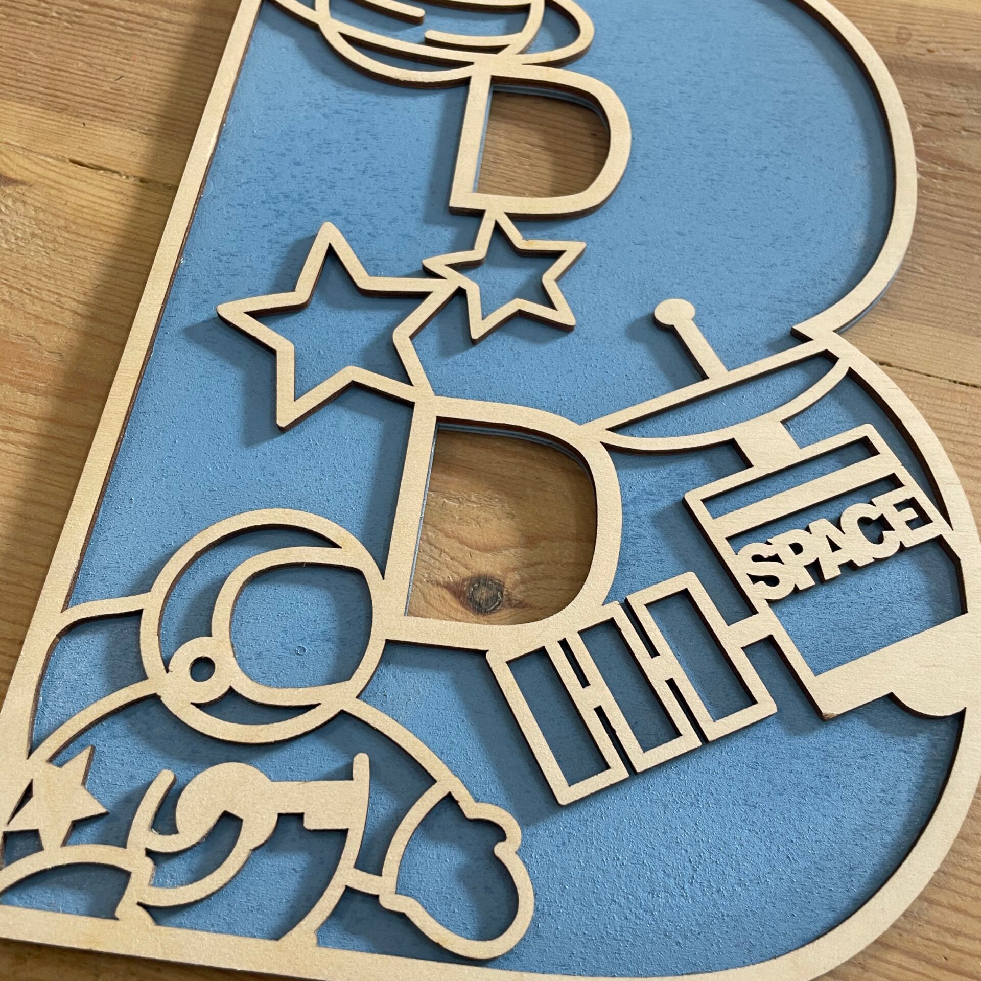 Personalised Space Wooden Wall Letters – Nursery & Bedroom Decor