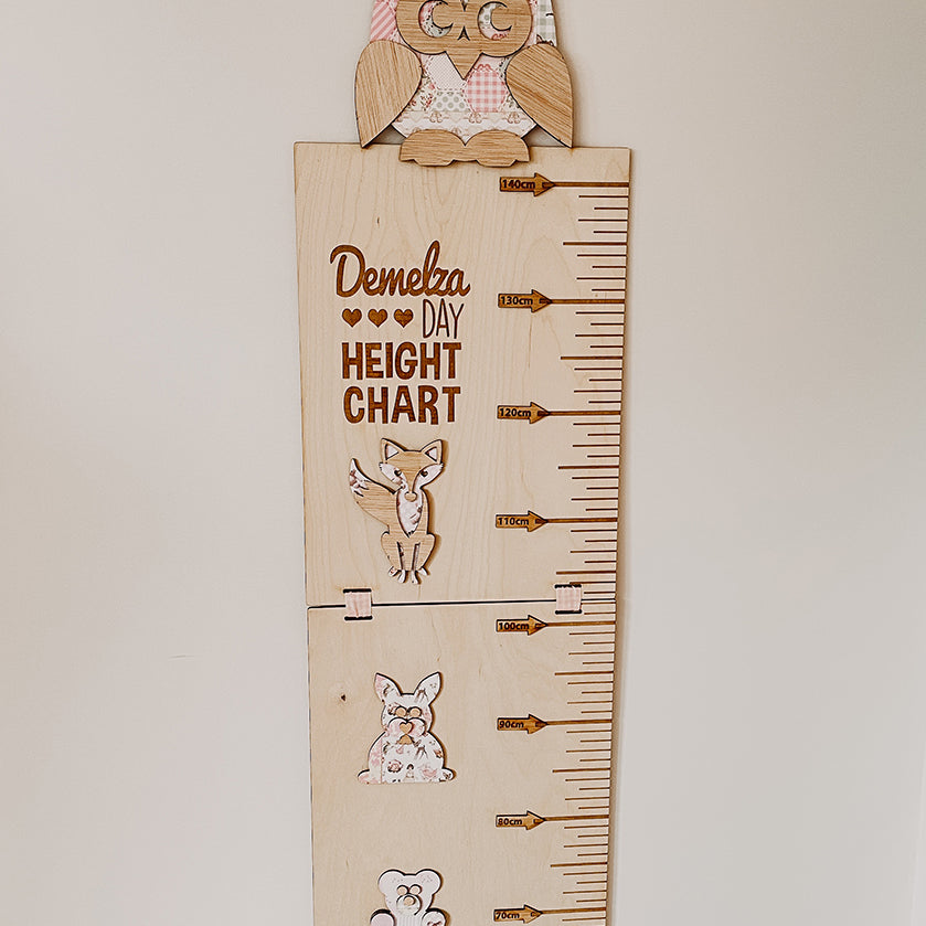 Personalised Nursery / Woodland Themed Height Chart