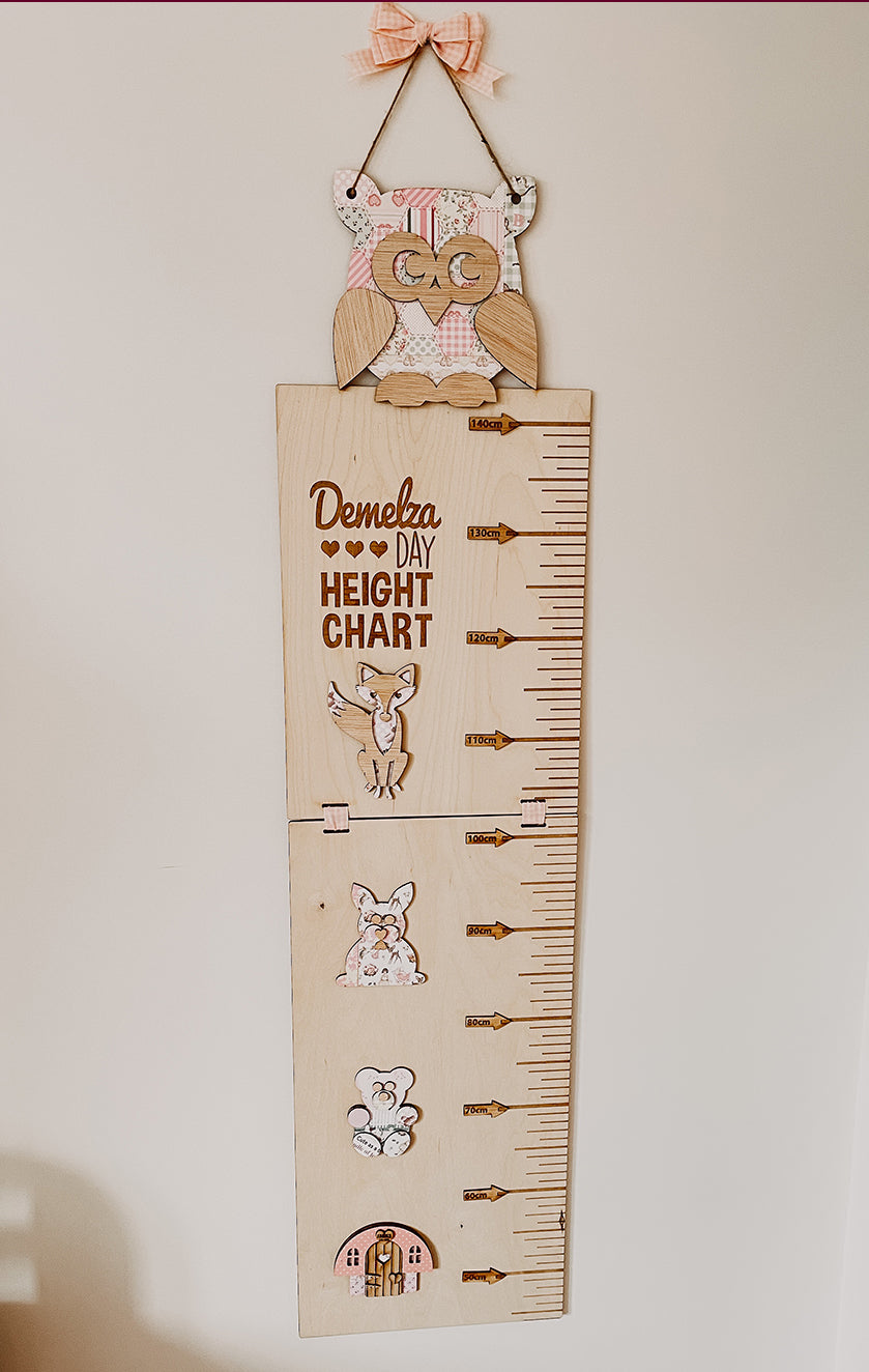 Personalised Nursery / Woodland Themed Height Chart