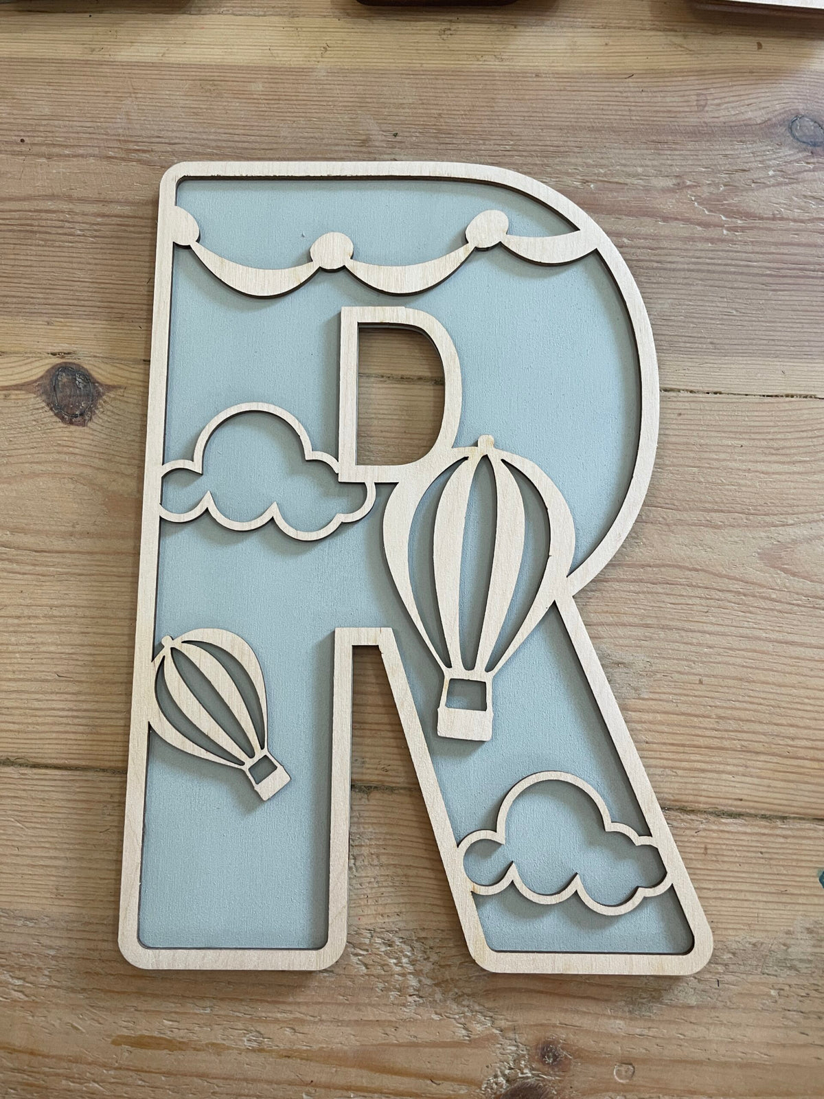 Personalised Balloons Wooden Wall Letters – Nursery & Bedroom Decor