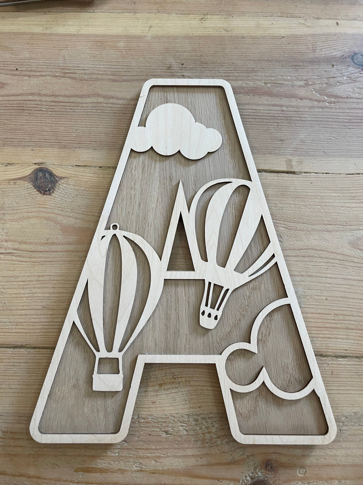 Personalised Balloons Wooden Wall Letters – Nursery & Bedroom Decor