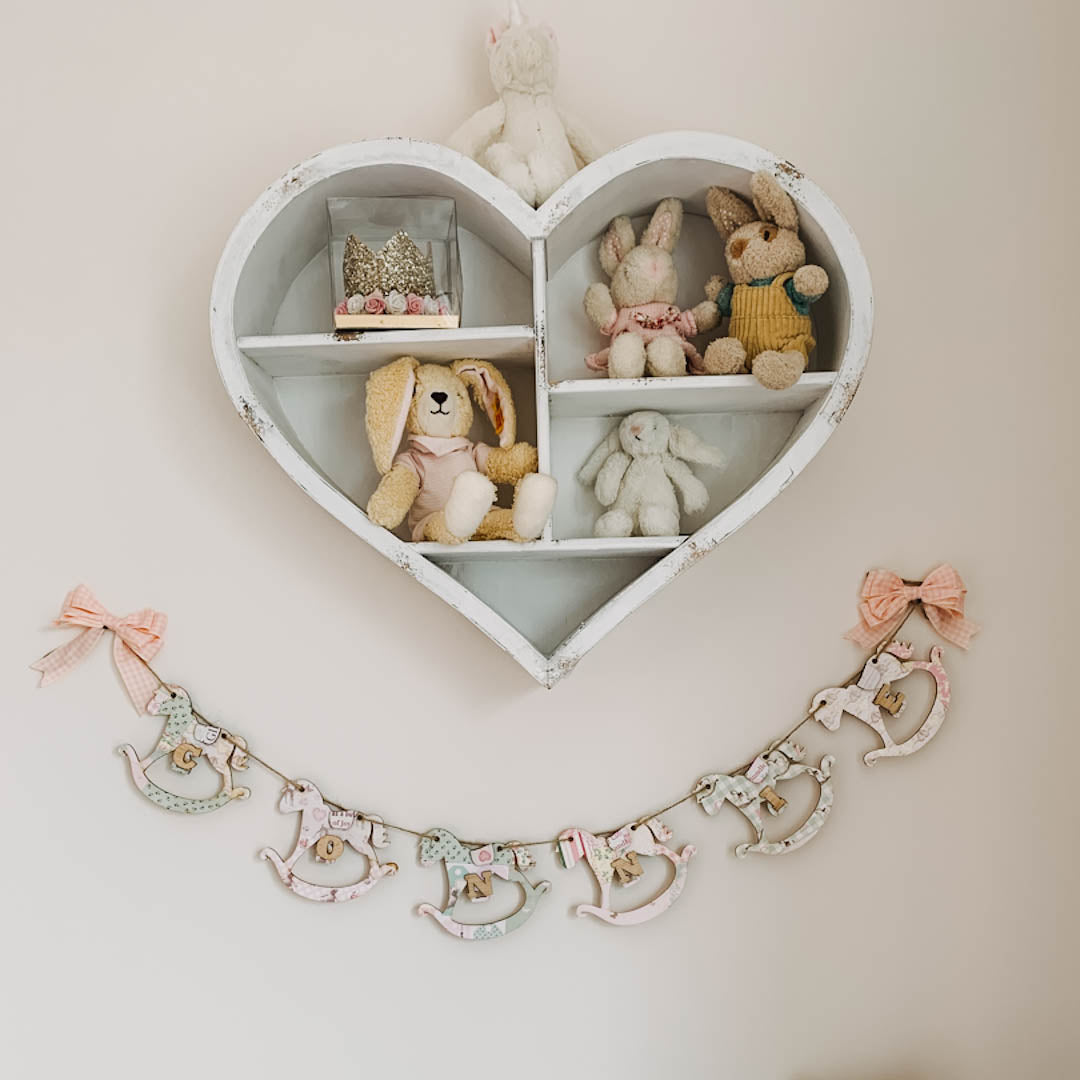 Personalised Wooden Nursery Bunting – Baby Pink