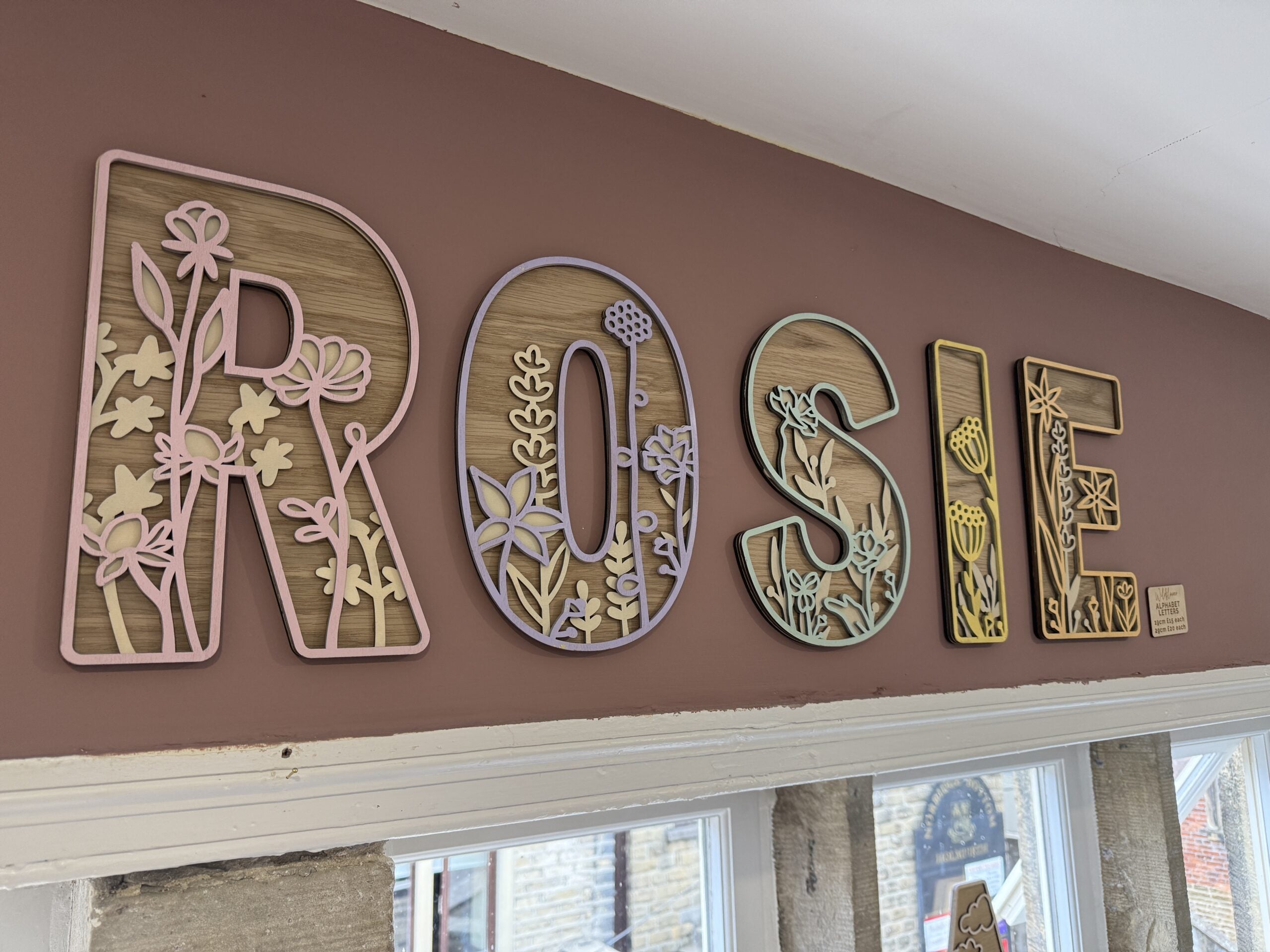 Personalised Wildflower Letters natural & pastel Wooden Wall Letters – Nursery & Bedroom Decor