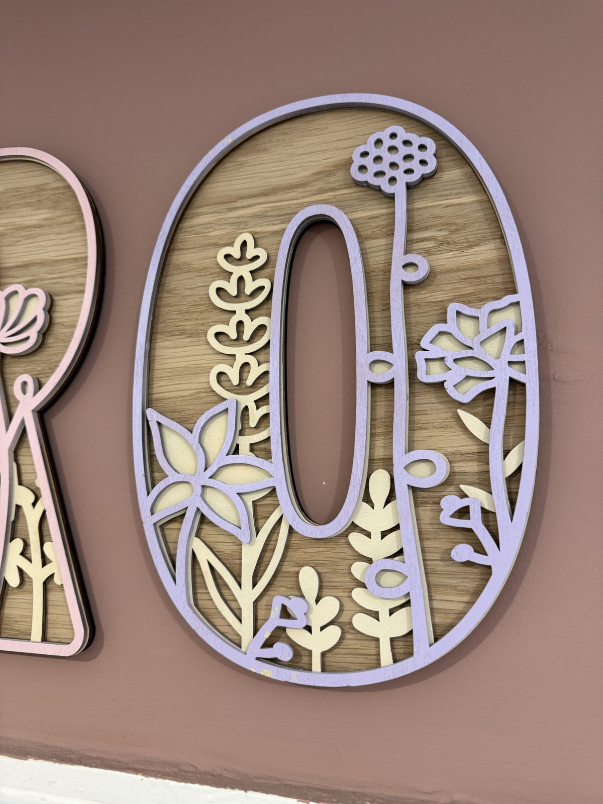 Personalised Wildflower Letters natural & pastel Wooden Wall Letters – Nursery & Bedroom Decor