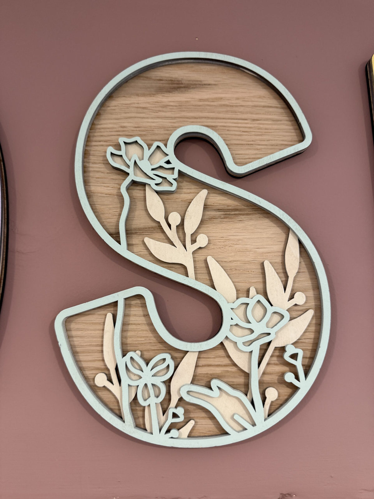 Personalised Wildflower Letters natural & pastel Wooden Wall Letters – Nursery & Bedroom Decor