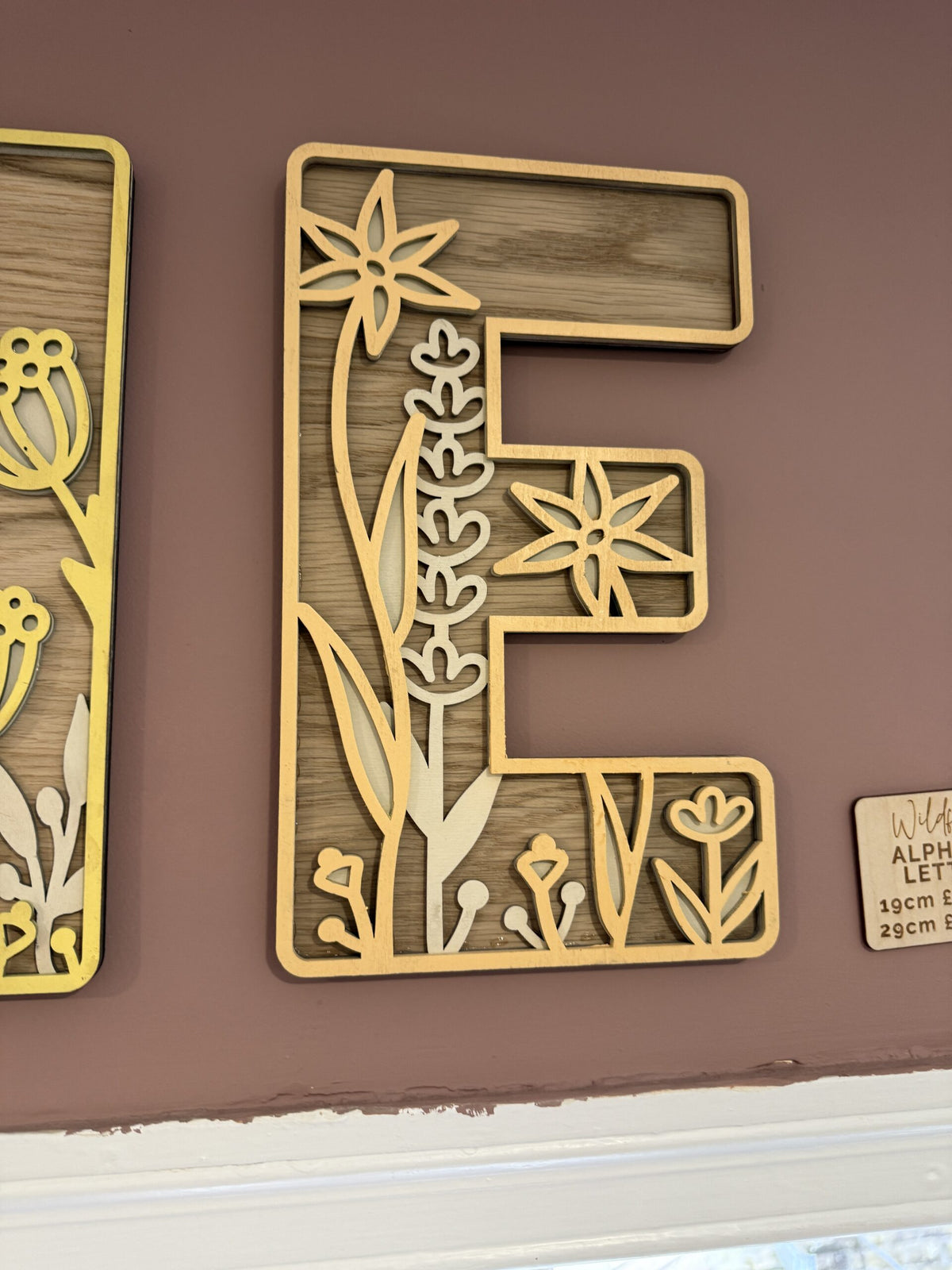 Personalised Wildflower Letters natural & pastel Wooden Wall Letters – Nursery & Bedroom Decor