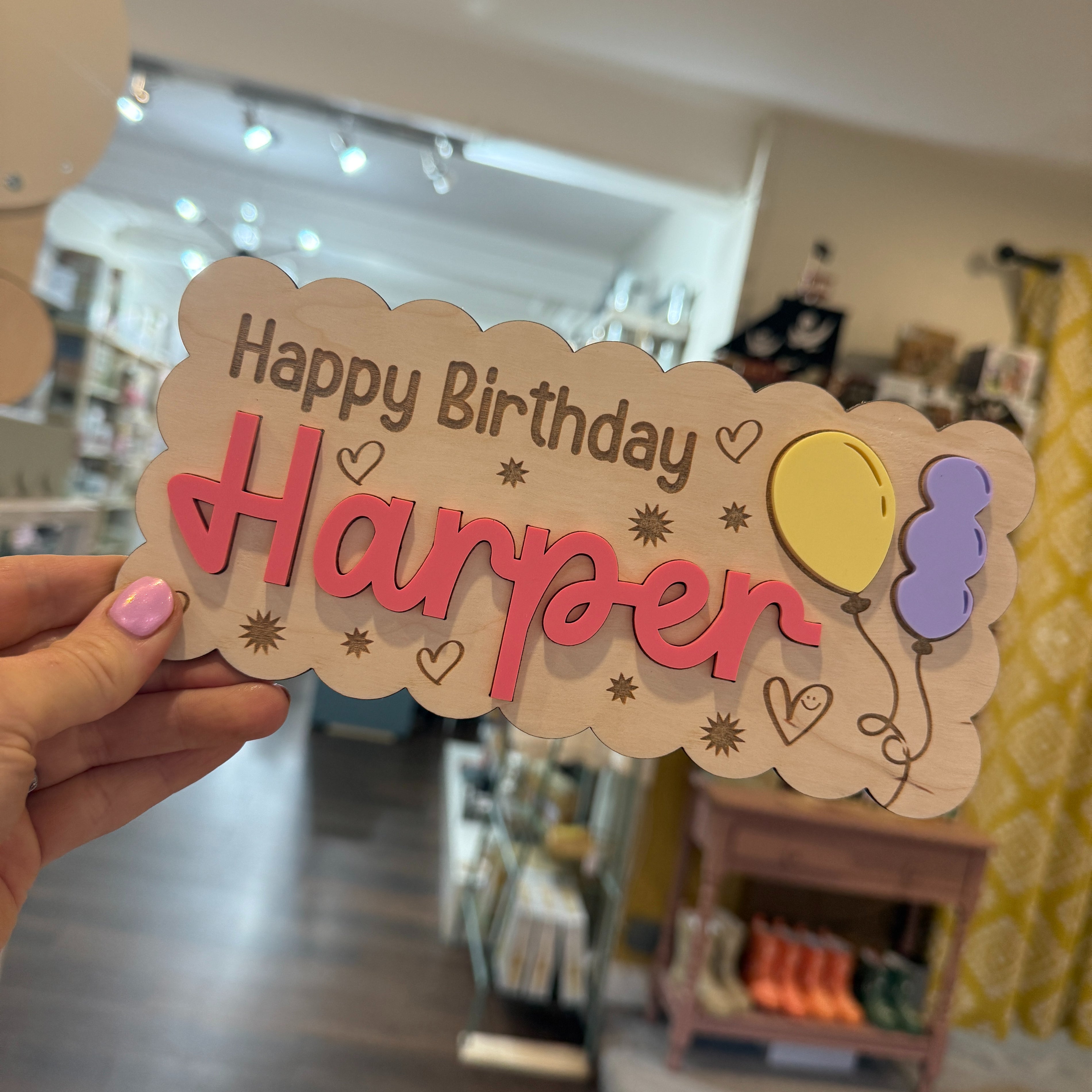 Happy Birthday Interchangeable Wooden Plaque – All Seasons Crate