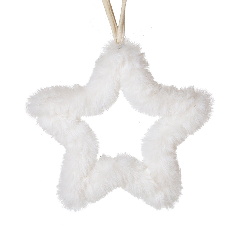 Heaven Sends Fluffy Hanging White Star Small