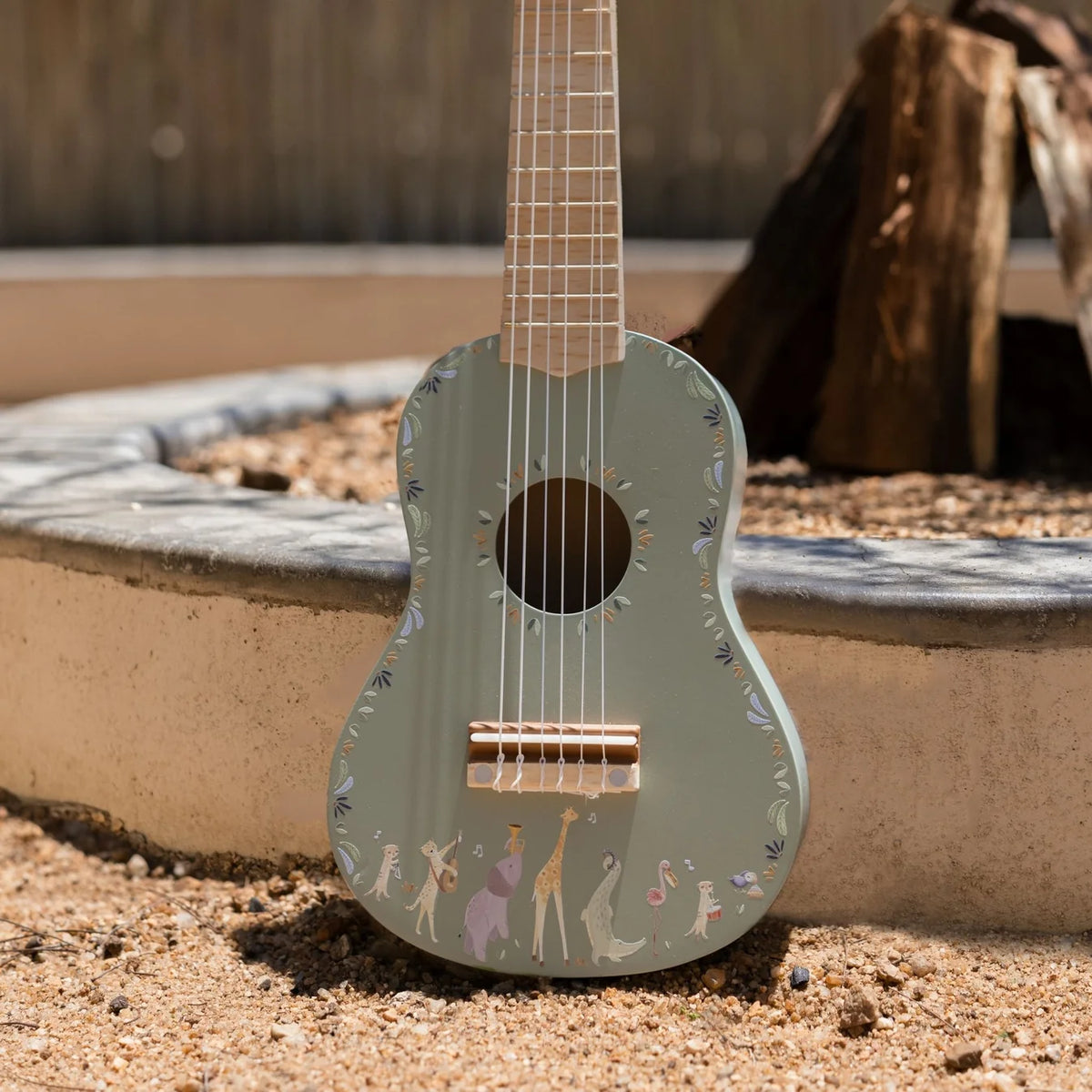 Little Dutch Wooden Guitar – Safari Friends - Green