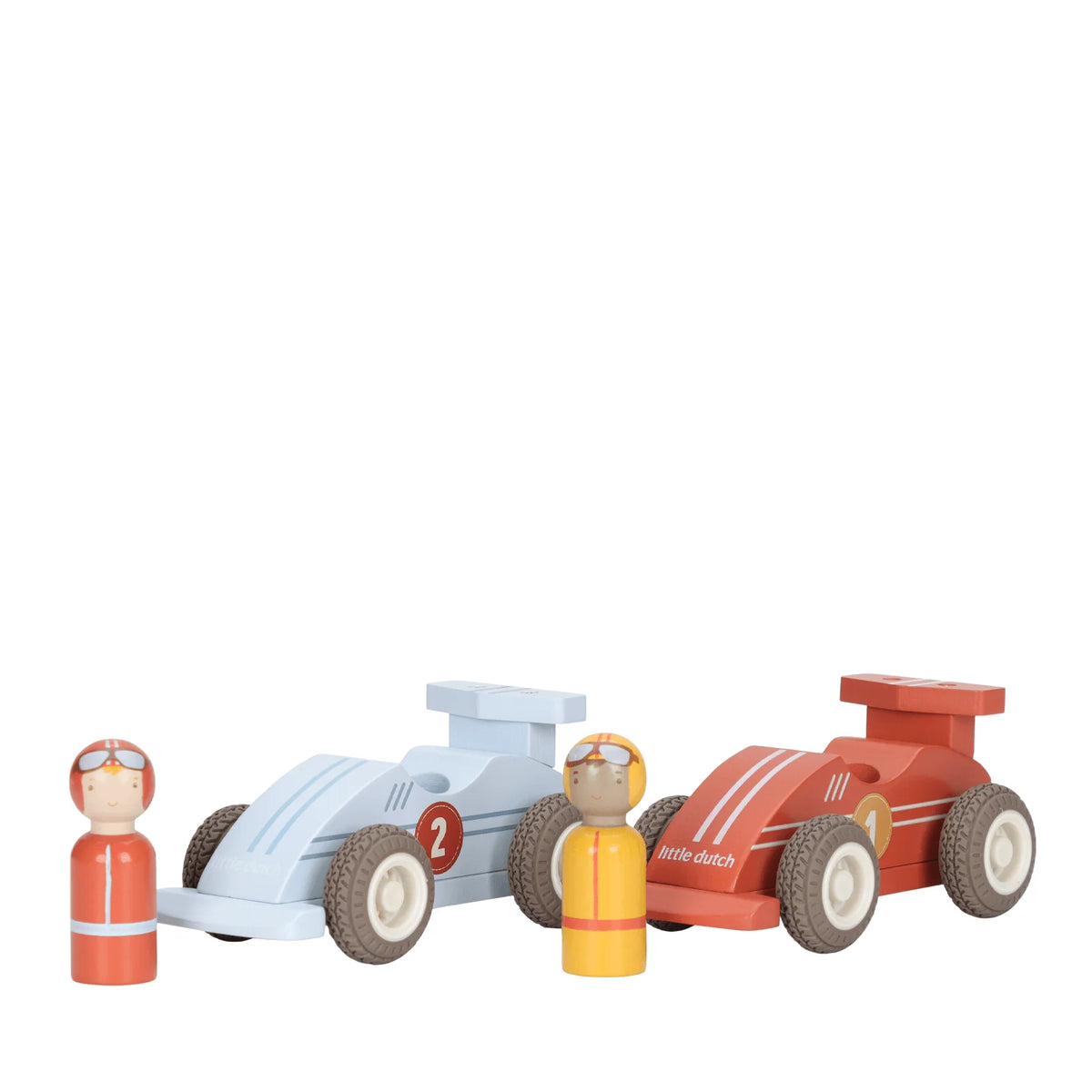 Little Dutch Wooden Pull-Back Racing Cars – Set of 2