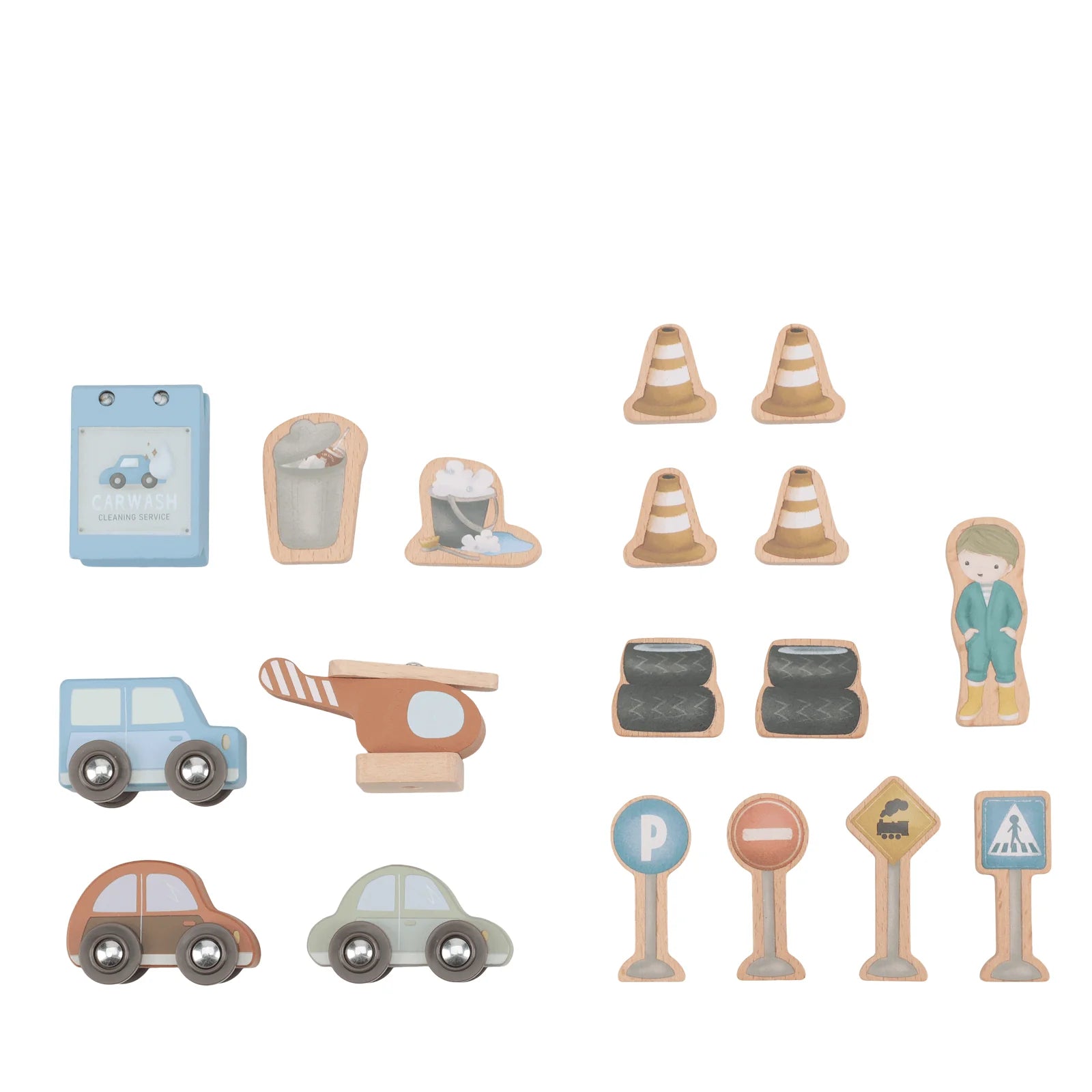 Little Dutch Wooden Parking Garage - 18 Pieces