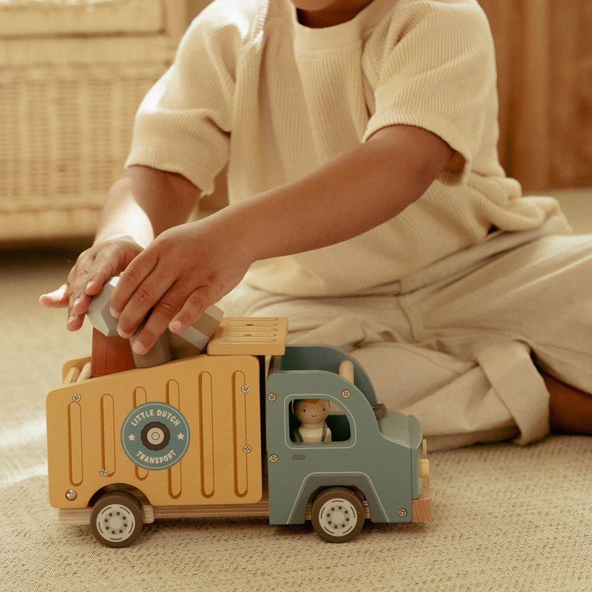 Little Dutch Wooden Dump Truck with Peg Dolls