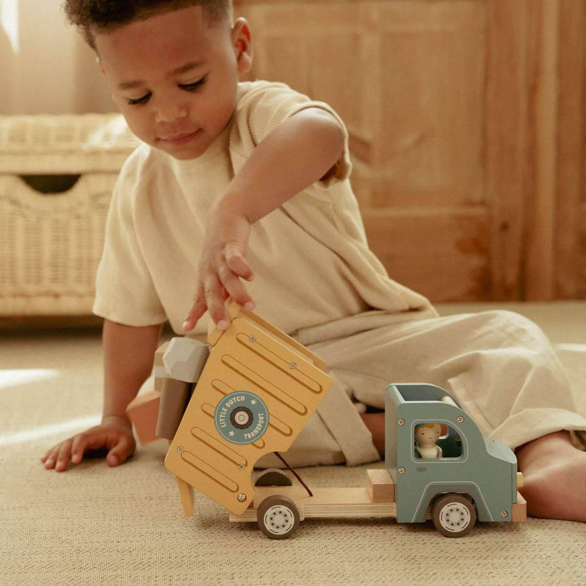 Little Dutch Wooden Dump Truck with Peg Dolls