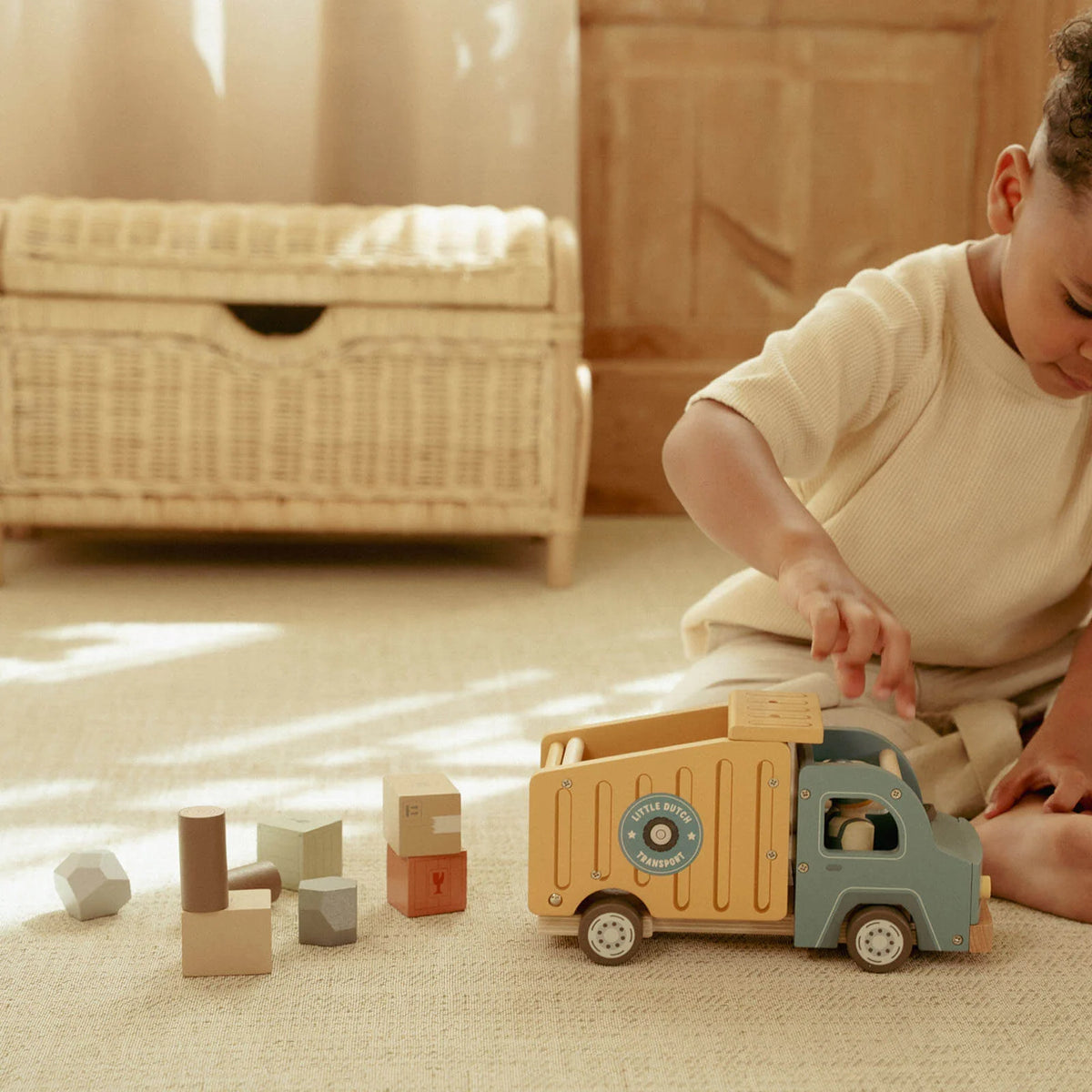 Little Dutch Wooden Dump Truck with Peg Dolls