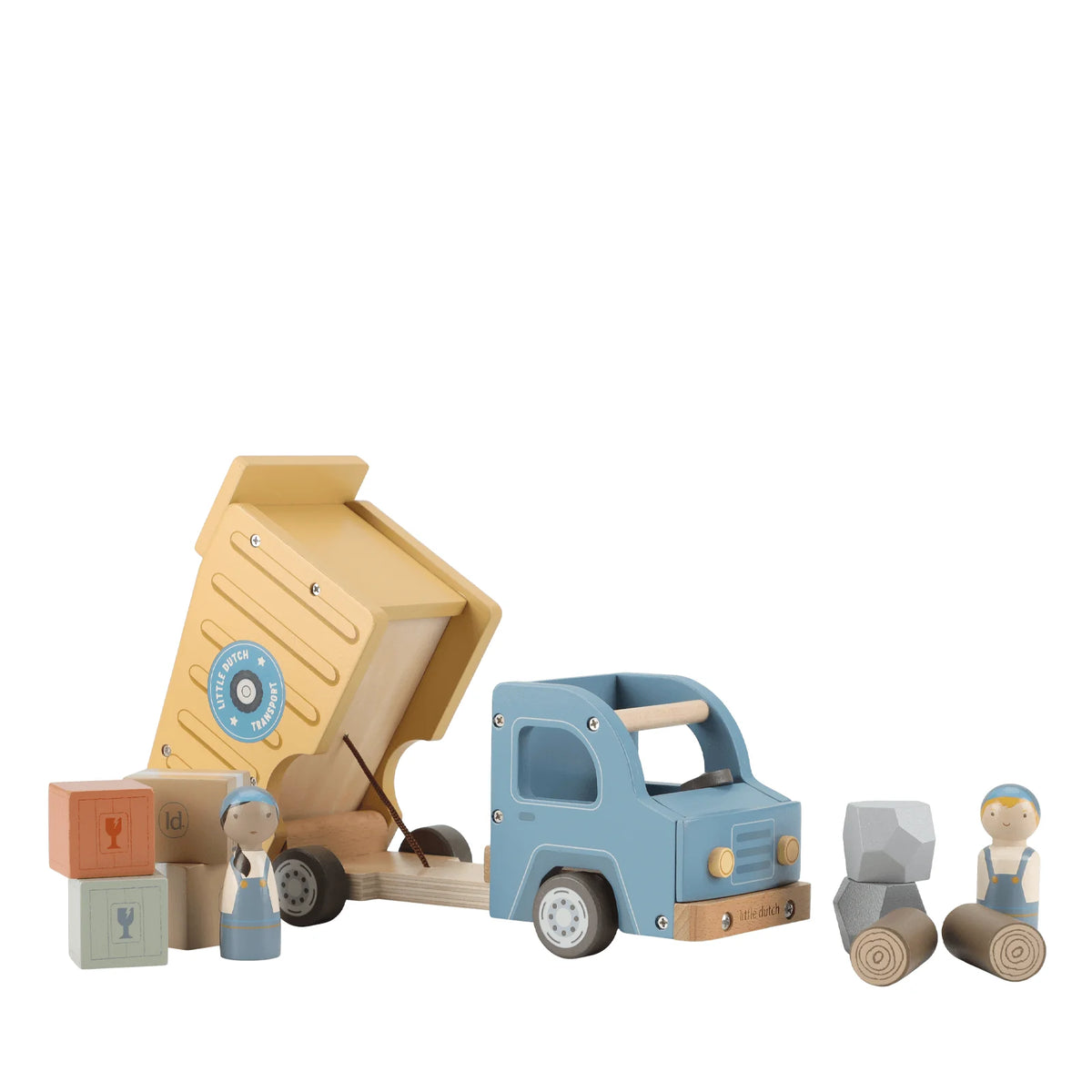 Little Dutch Wooden Dump Truck with Peg Dolls