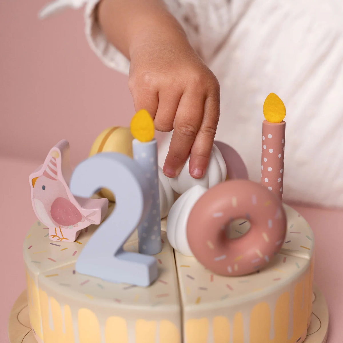 Little Dutch Wooden Birthday Cake – Pink