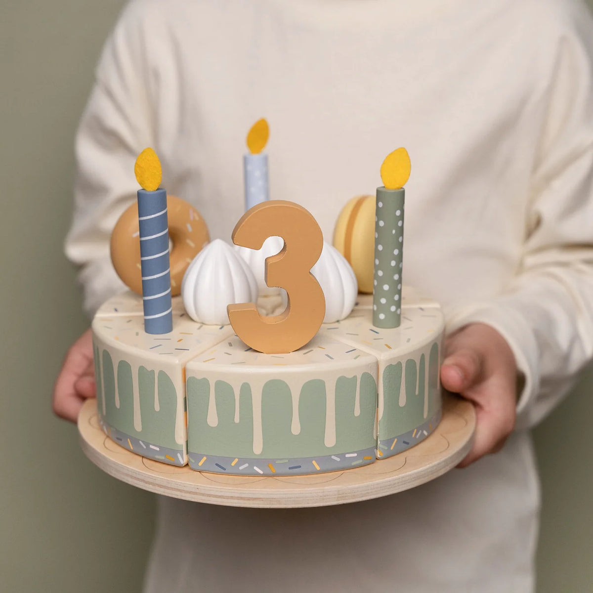 Little Dutch Wooden Birthday Cake – Blue