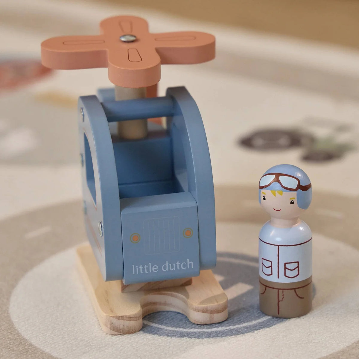 Little Dutch Wooden Helicopter with Peg Doll