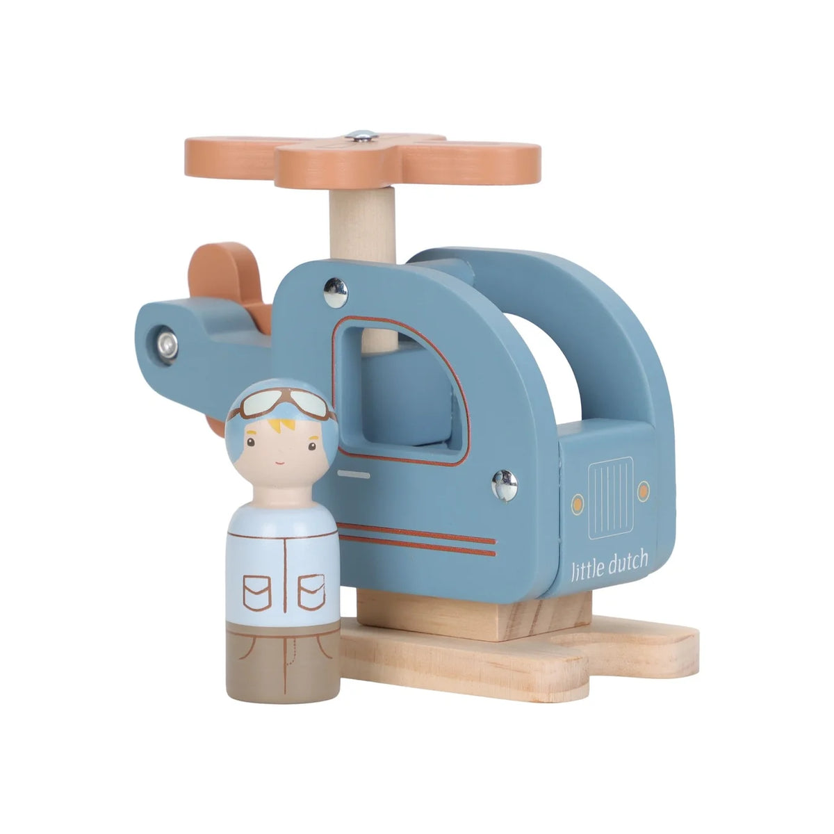 Little Dutch Wooden Helicopter with Peg Doll