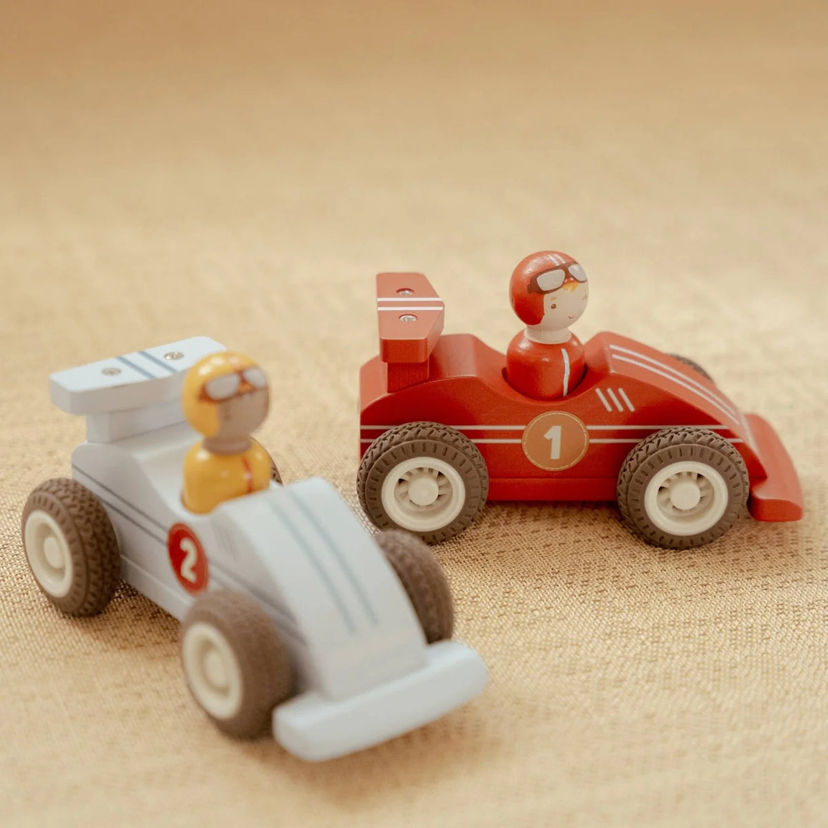 Little Dutch Wooden Pull-Back Racing Cars – Set of 2