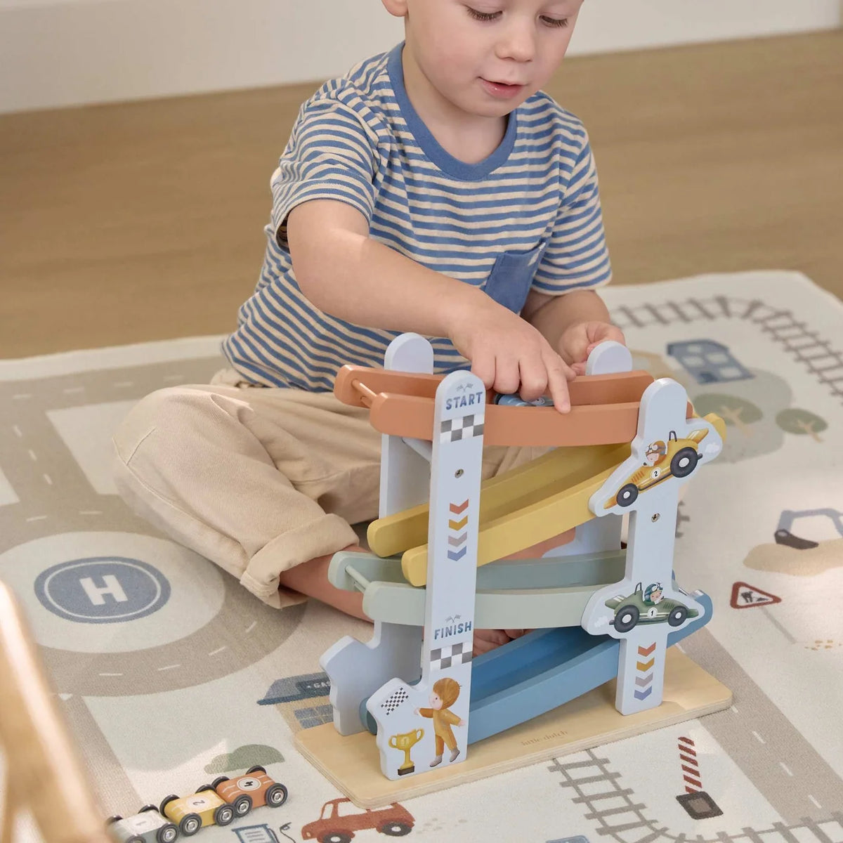 Little Dutch Wooden Ramp Racer – Blue