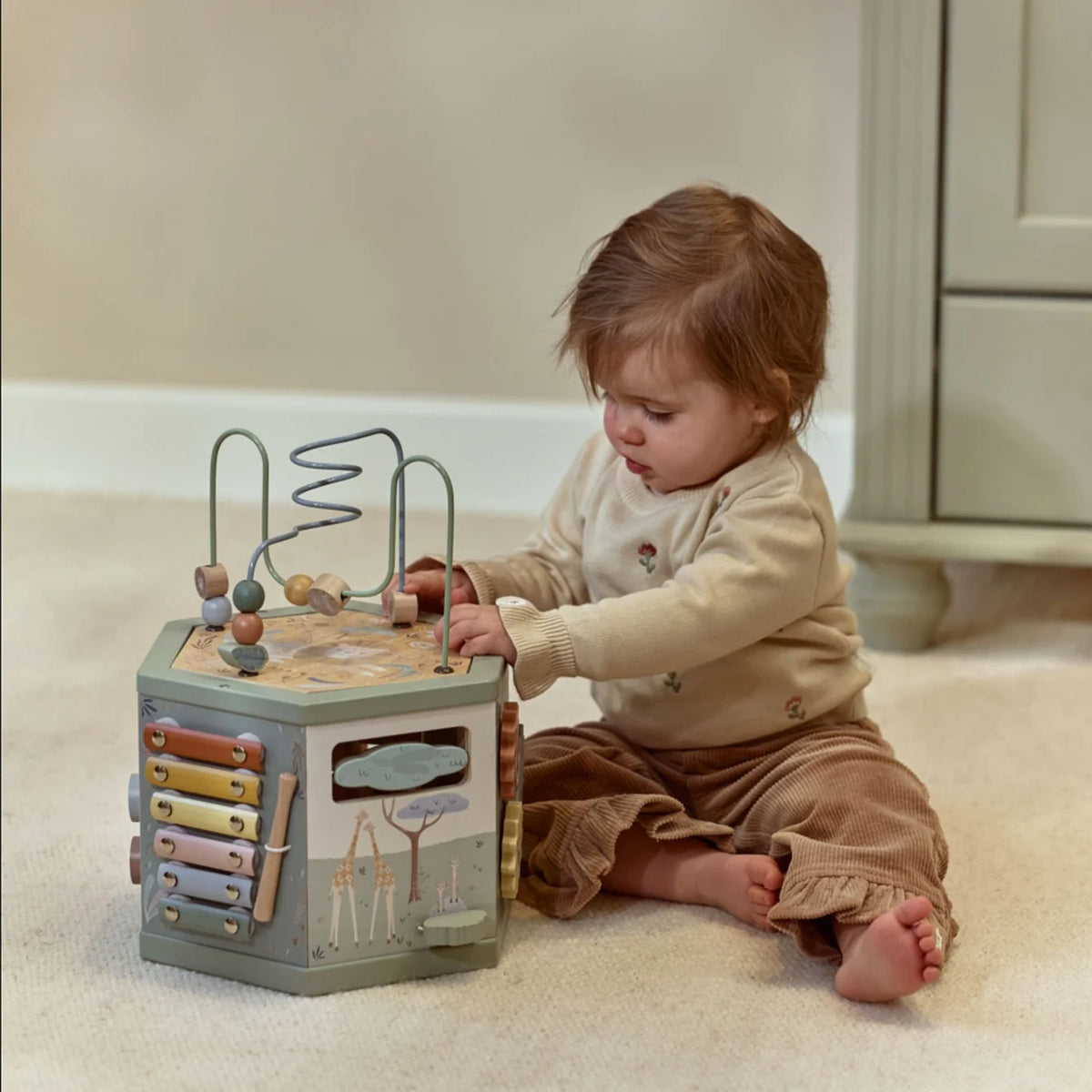 Little Dutch Wooden Activity Cube - Safari Friends