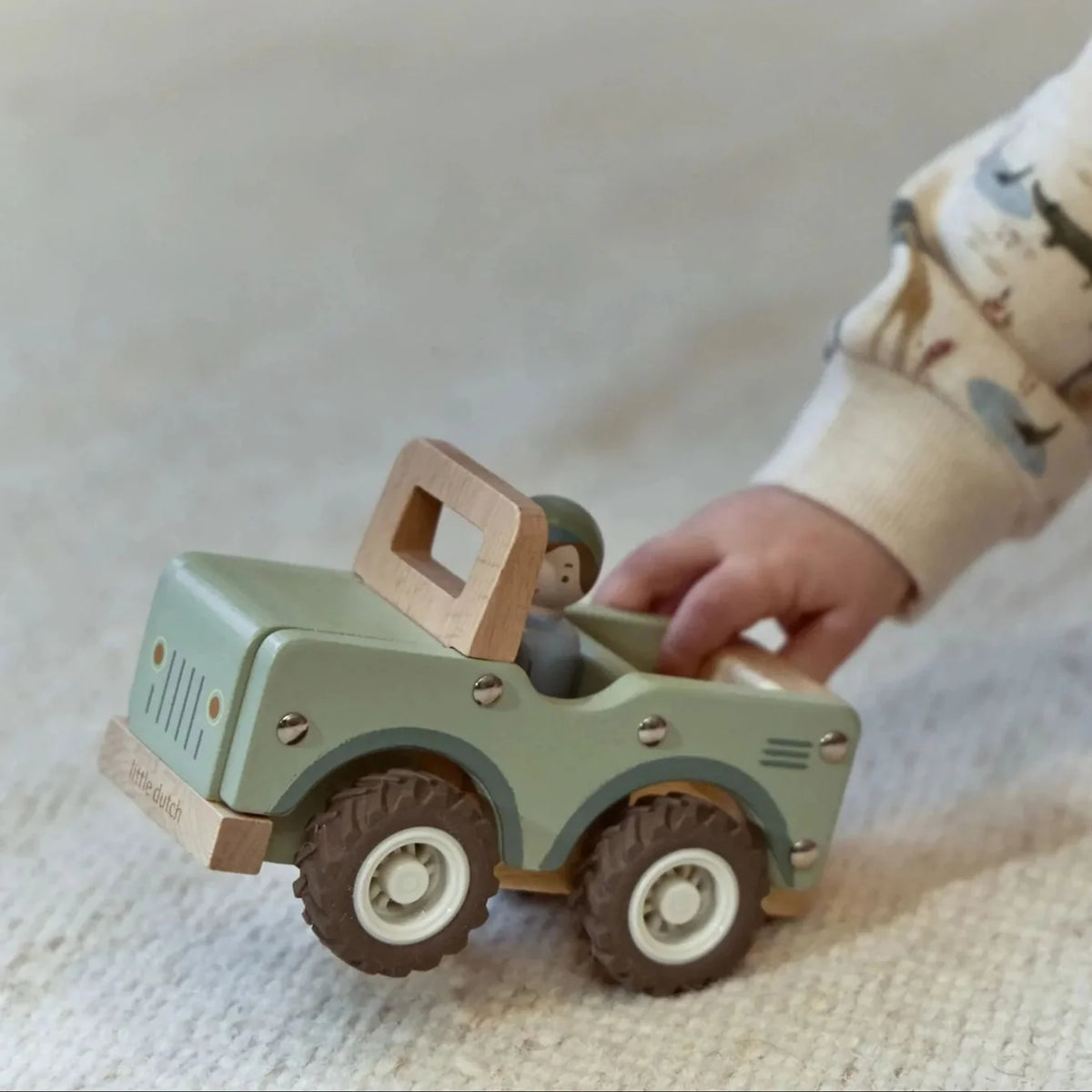 Little Dutch Wooden Safari Jeep with Peg Doll - Safari Friends