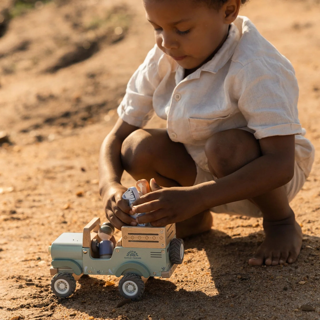 Little Dutch Wooden Safari Jeep With Animals - Safari Friends