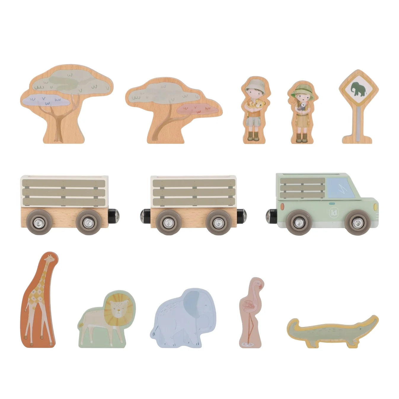 Little Dutch Wooden Train Set – Safari Friends