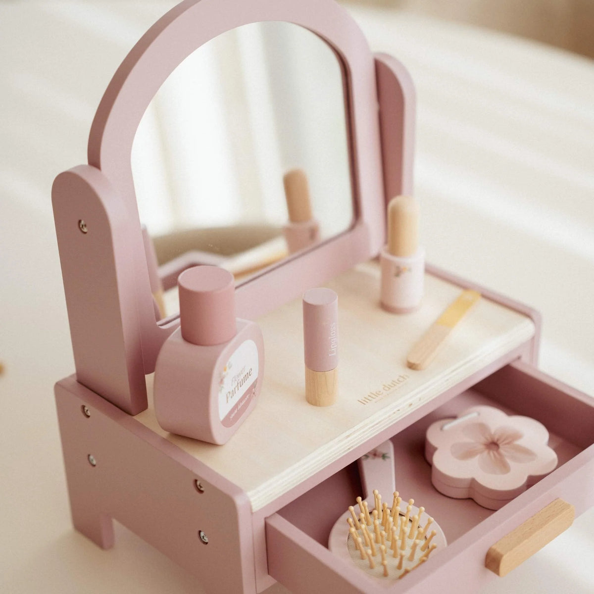 Little Dutch Wooden Vanity Table – Pink