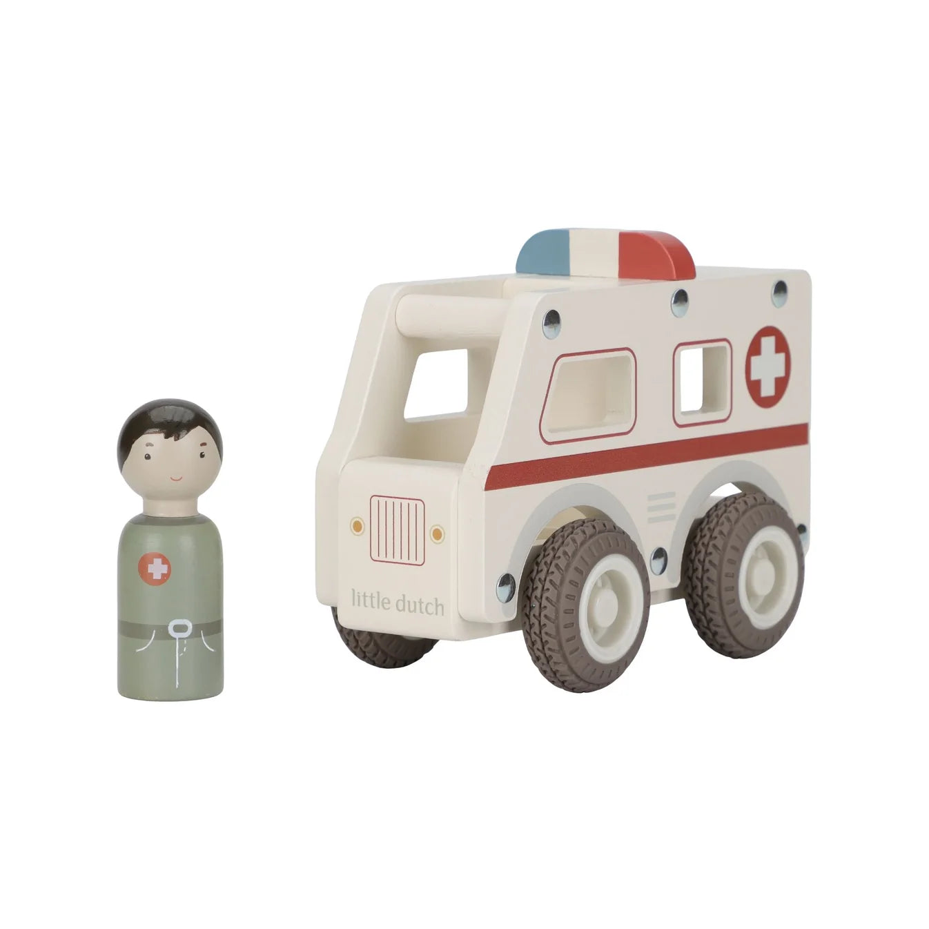 Little Dutch Wooden Ambulance with Peg Doll