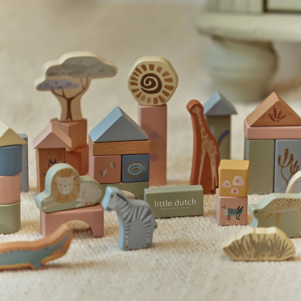 Little Dutch Wooden Building Blocks – Safari Friends