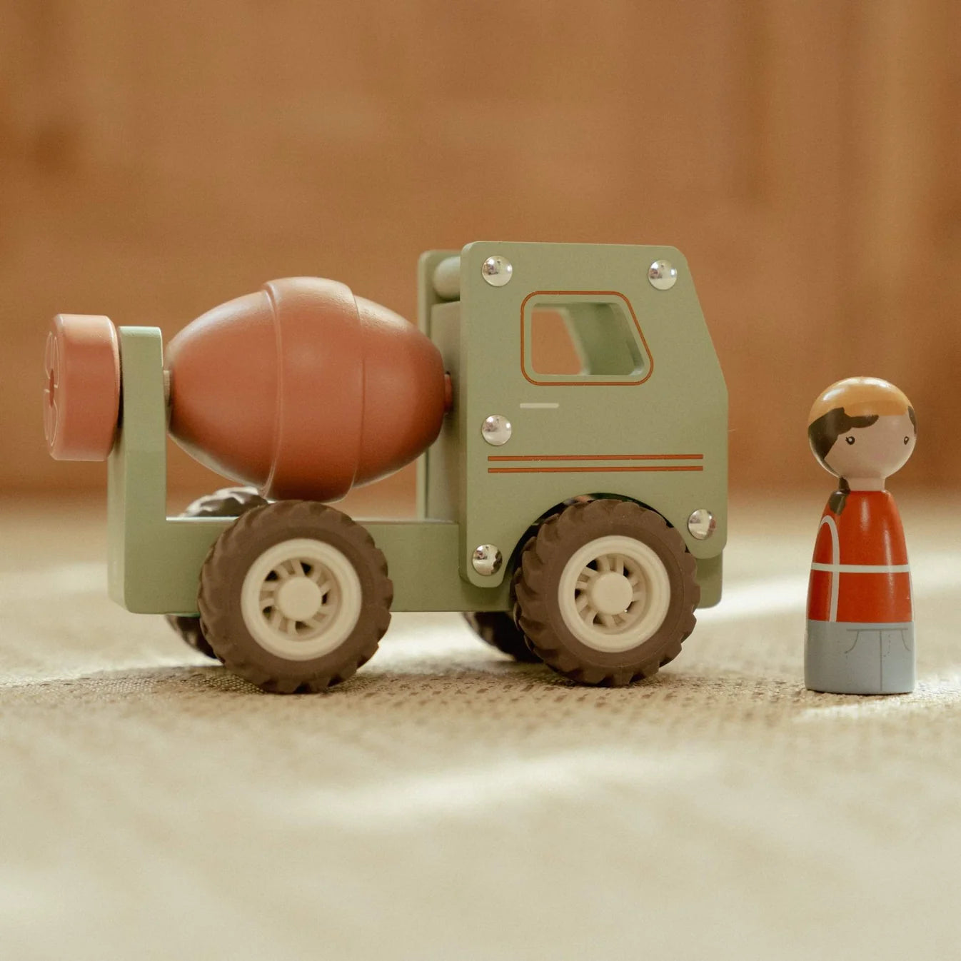 Little Dutch Wooden Cement Truck with Peg Doll