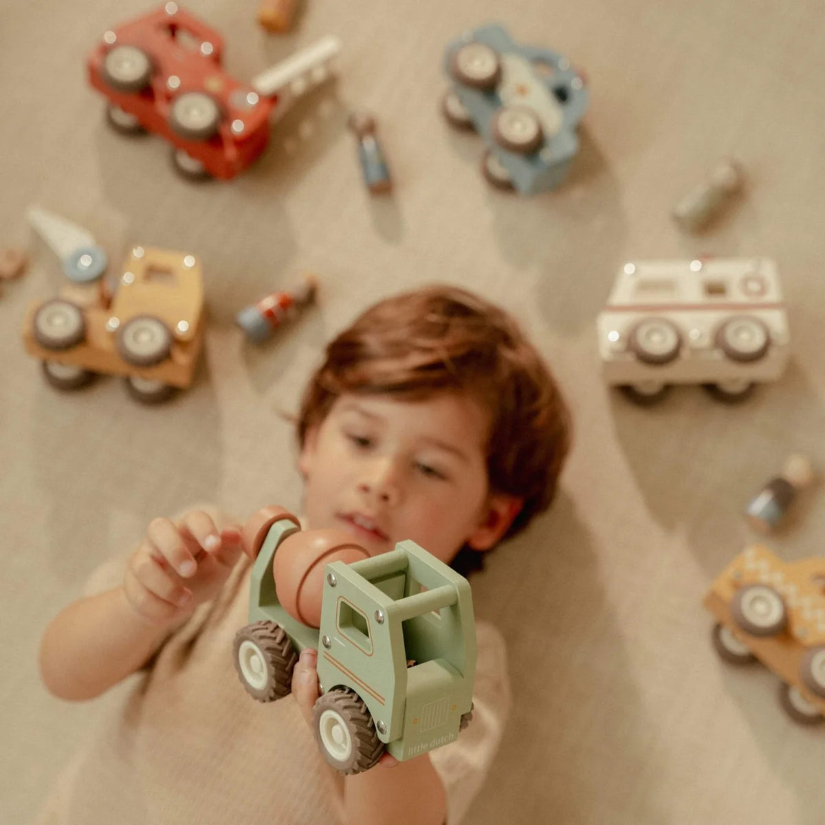 Little Dutch Wooden Cement Truck with Peg Doll