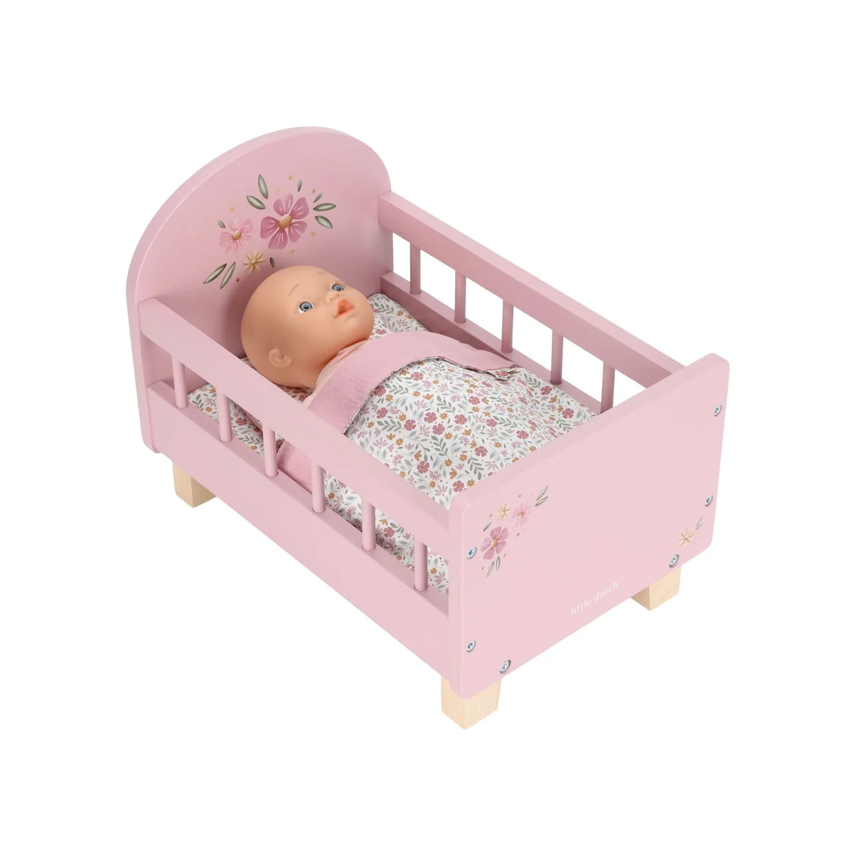 Wooden Doll Bed Fsc With Textiles