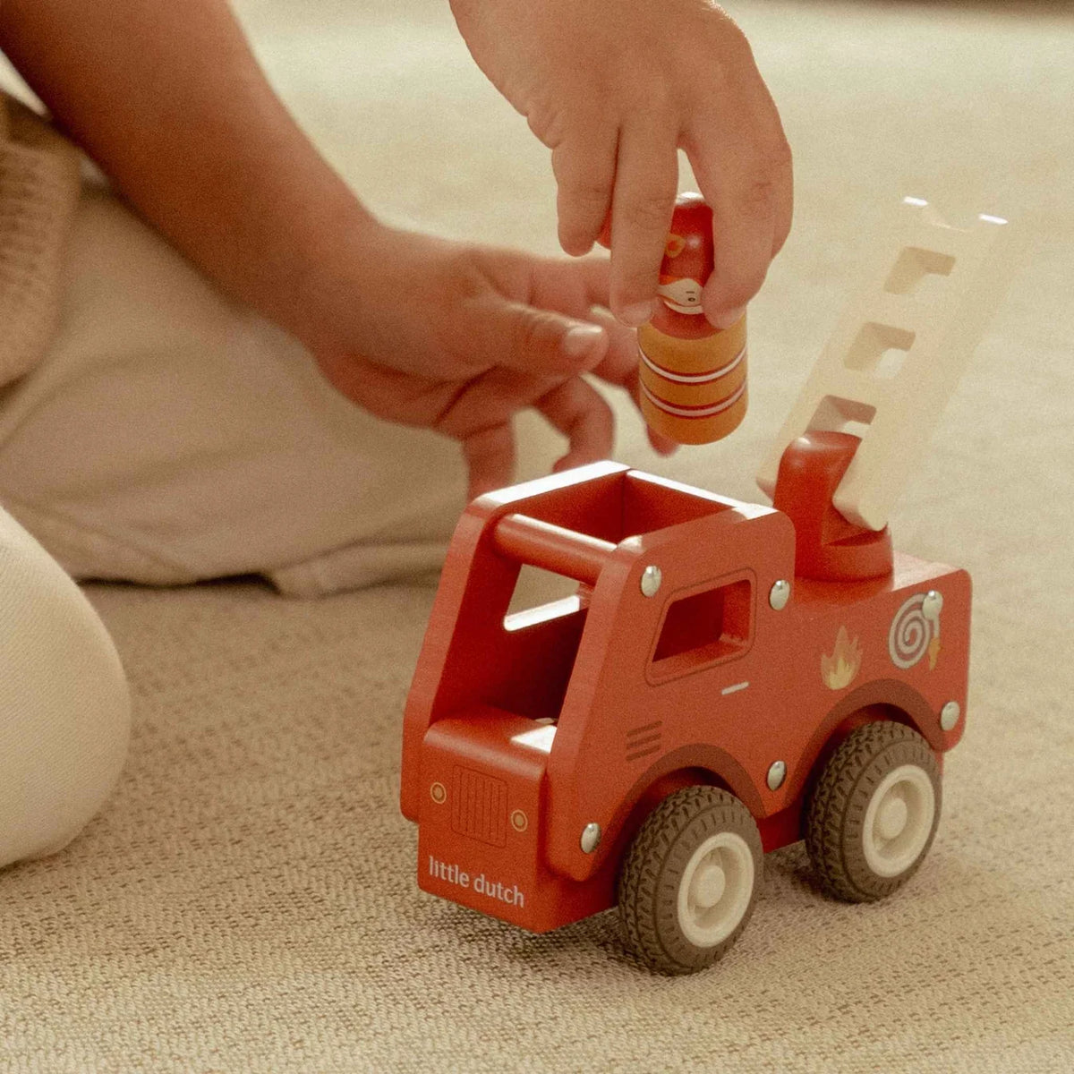 Little Dutch Wooden Fire Truck with Peg Doll
