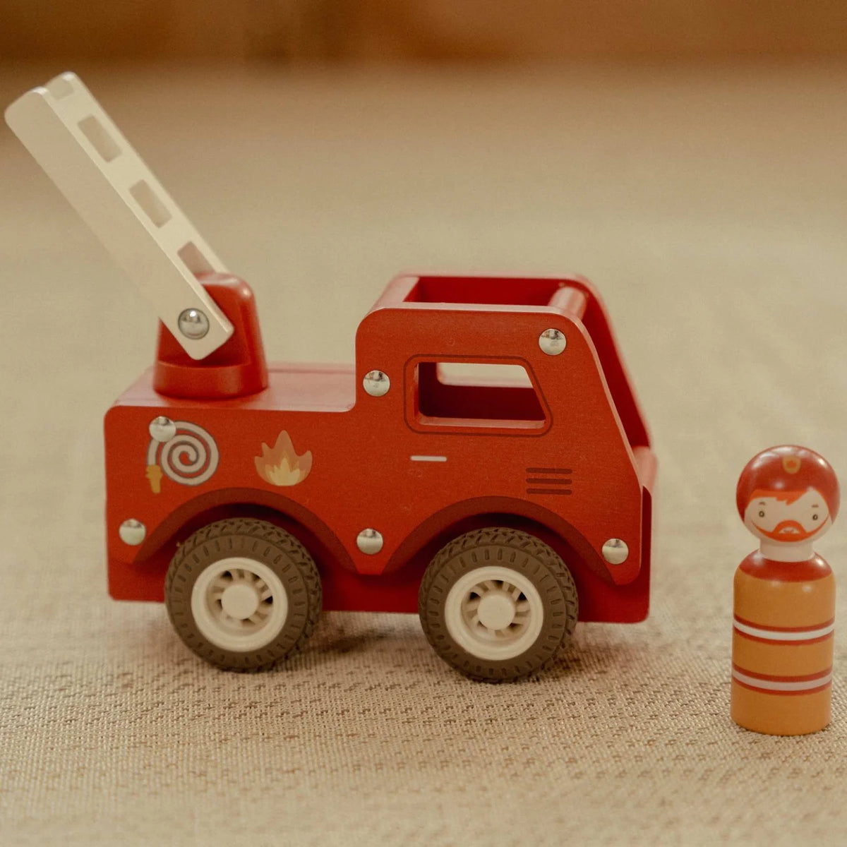 Little Dutch Wooden Fire Truck with Peg Doll