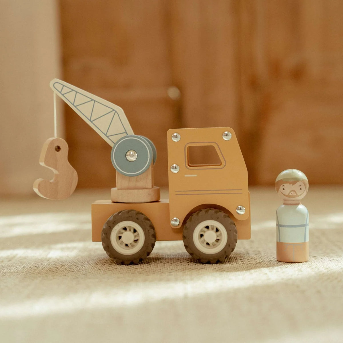 Little Dutch Wooden Crane Truck with Peg Doll